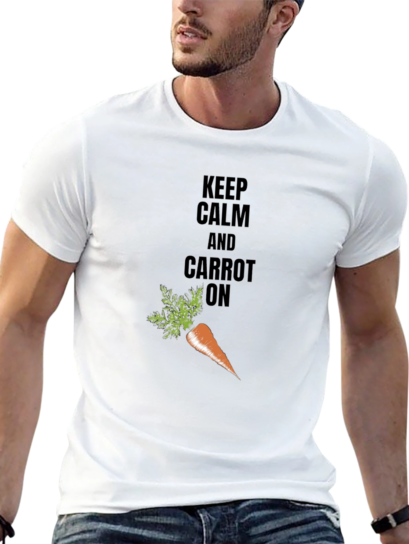 Keep Calm & Carrot On Black T-Shirt