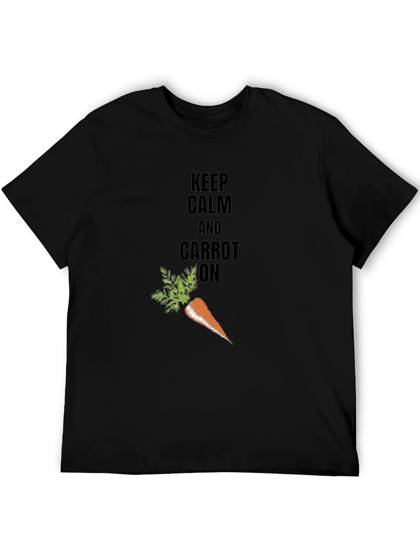 Keep Calm & Carrot On Black T-Shirt