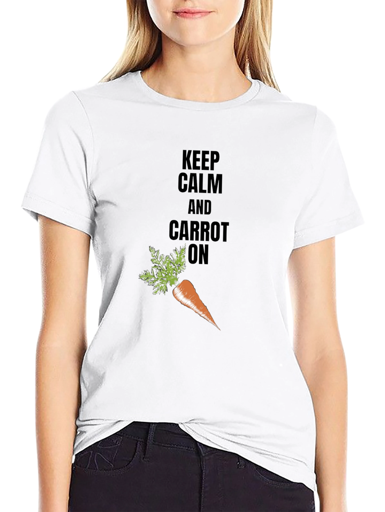Keep Calm & Carrot On Black T-Shirt