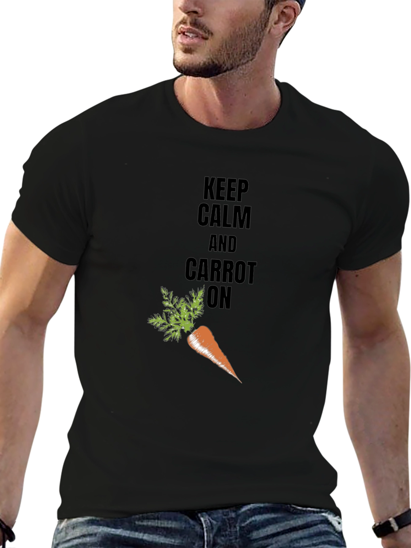 Keep Calm & Carrot On Black T-Shirt