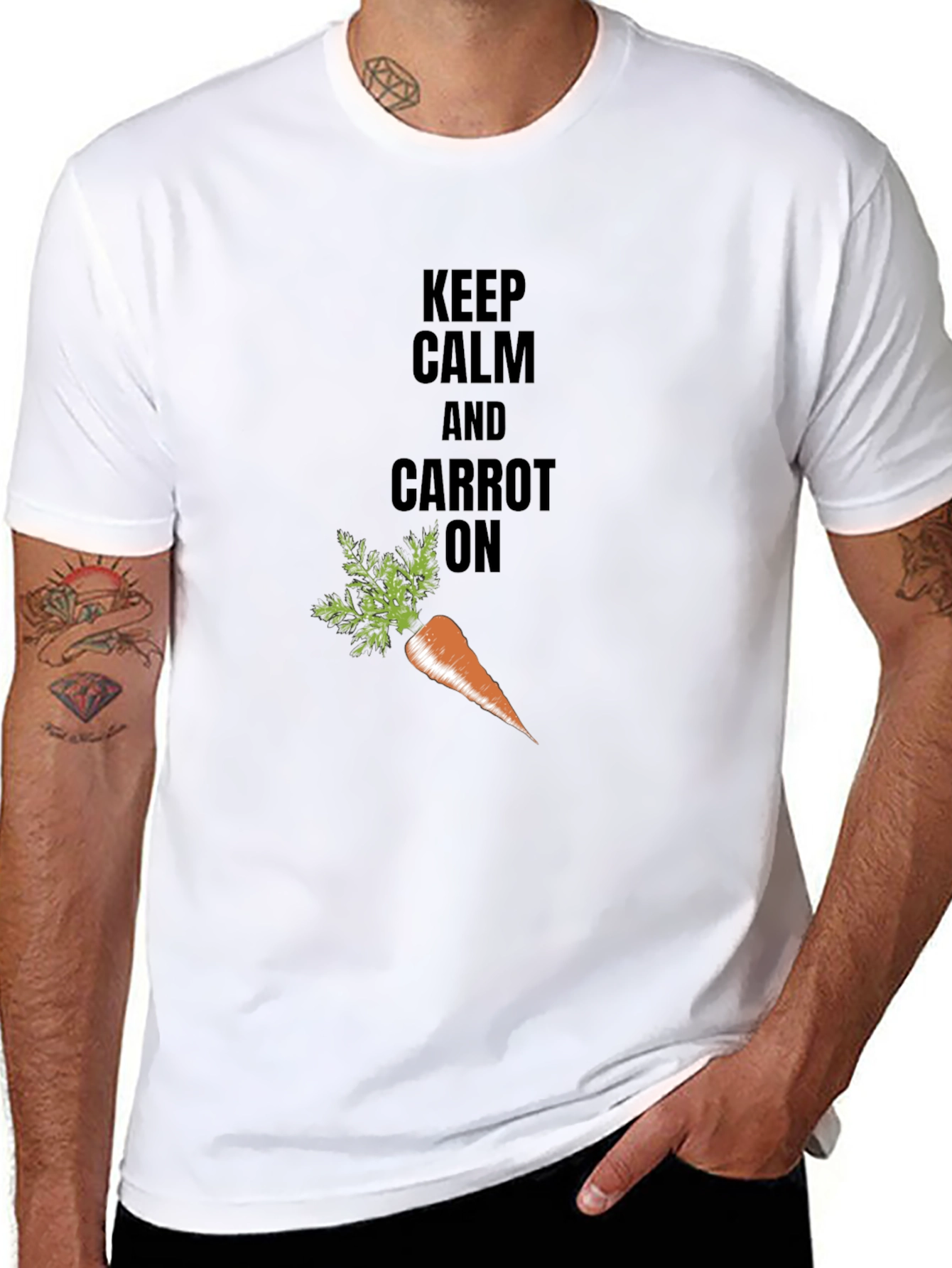 Keep Calm & Carrot On Black T-Shirt