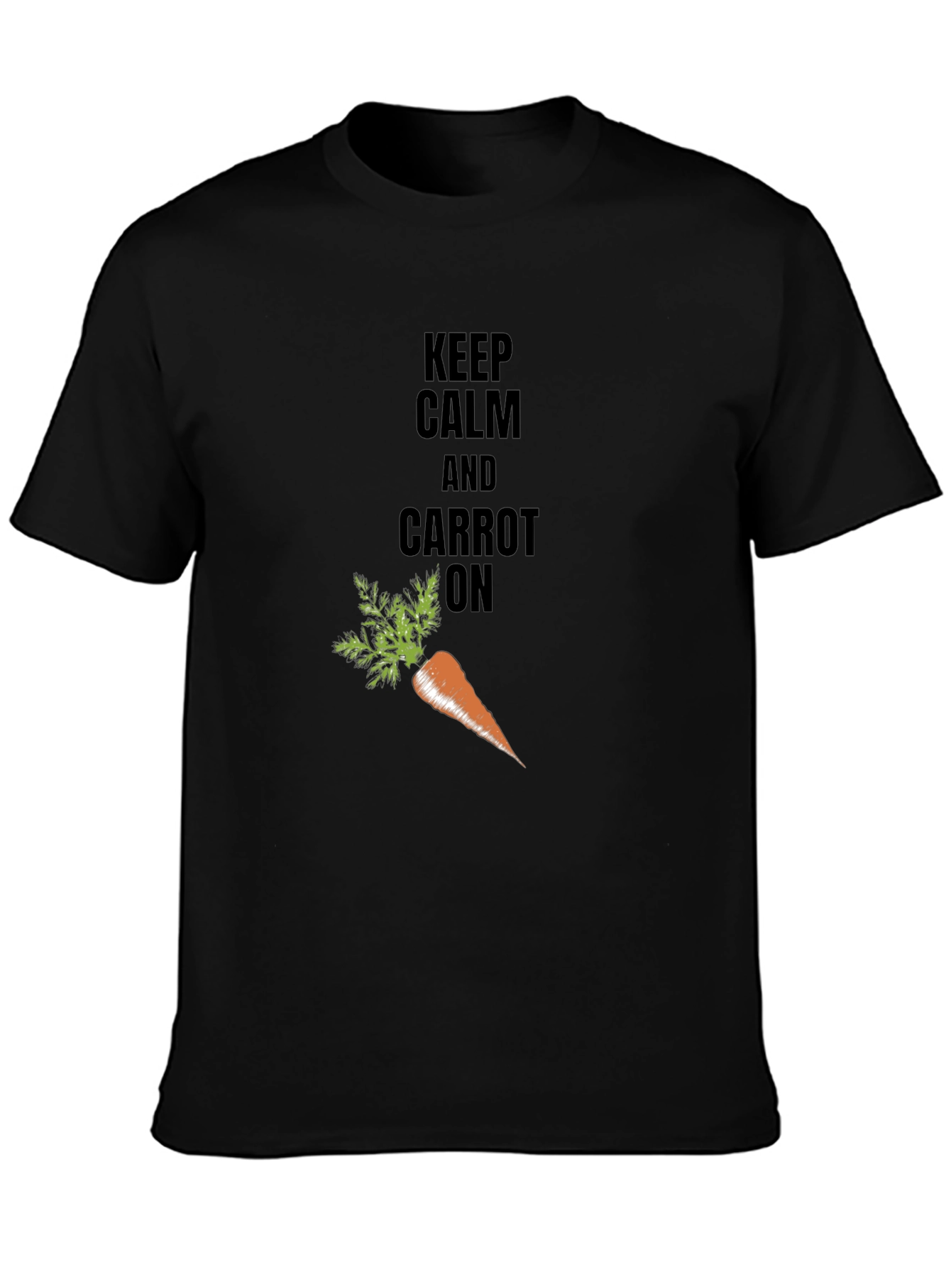 Keep Calm & Carrot On Black T-Shirt