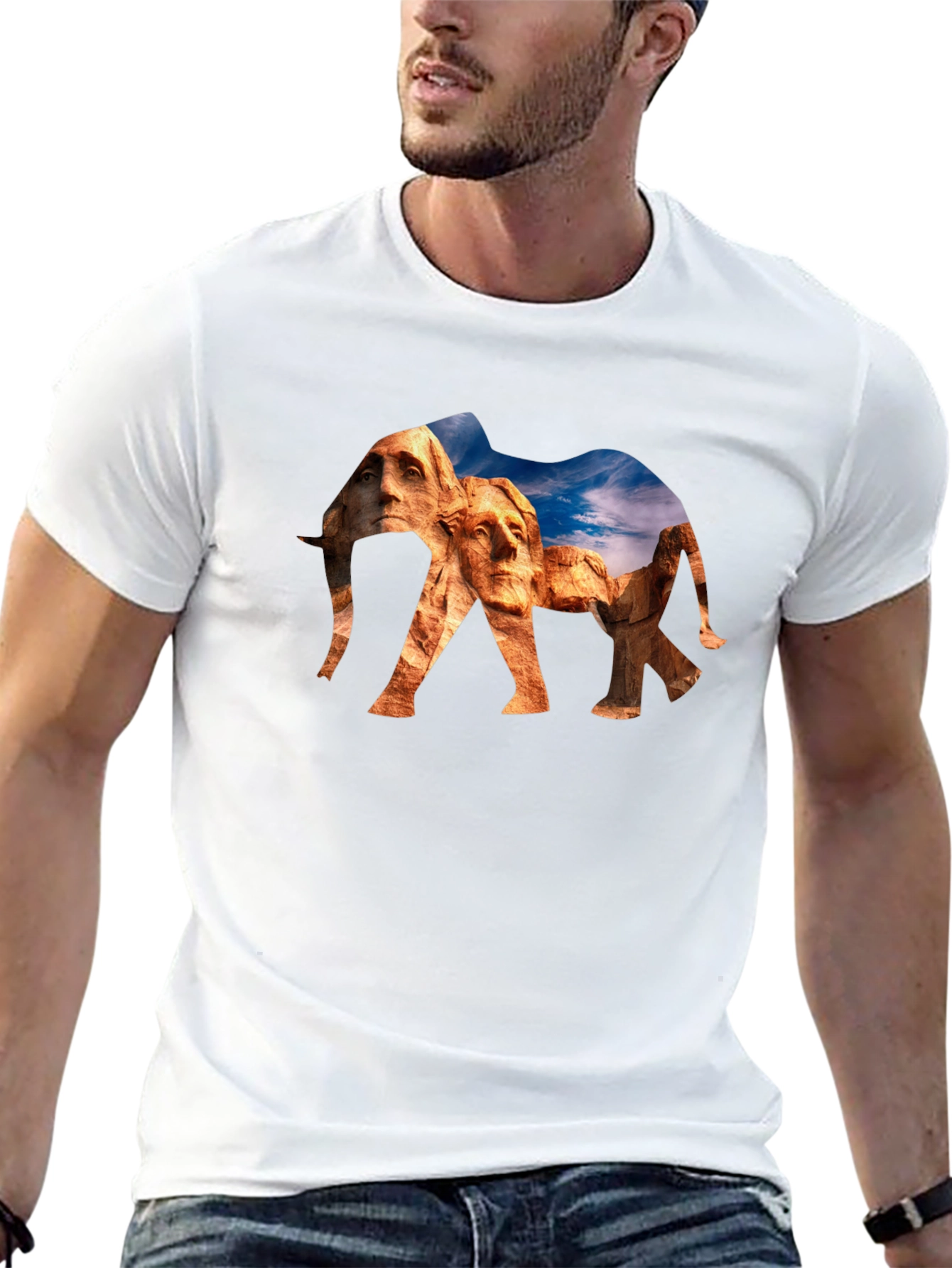 Mount Rushmore Elephant Graphic Tee
