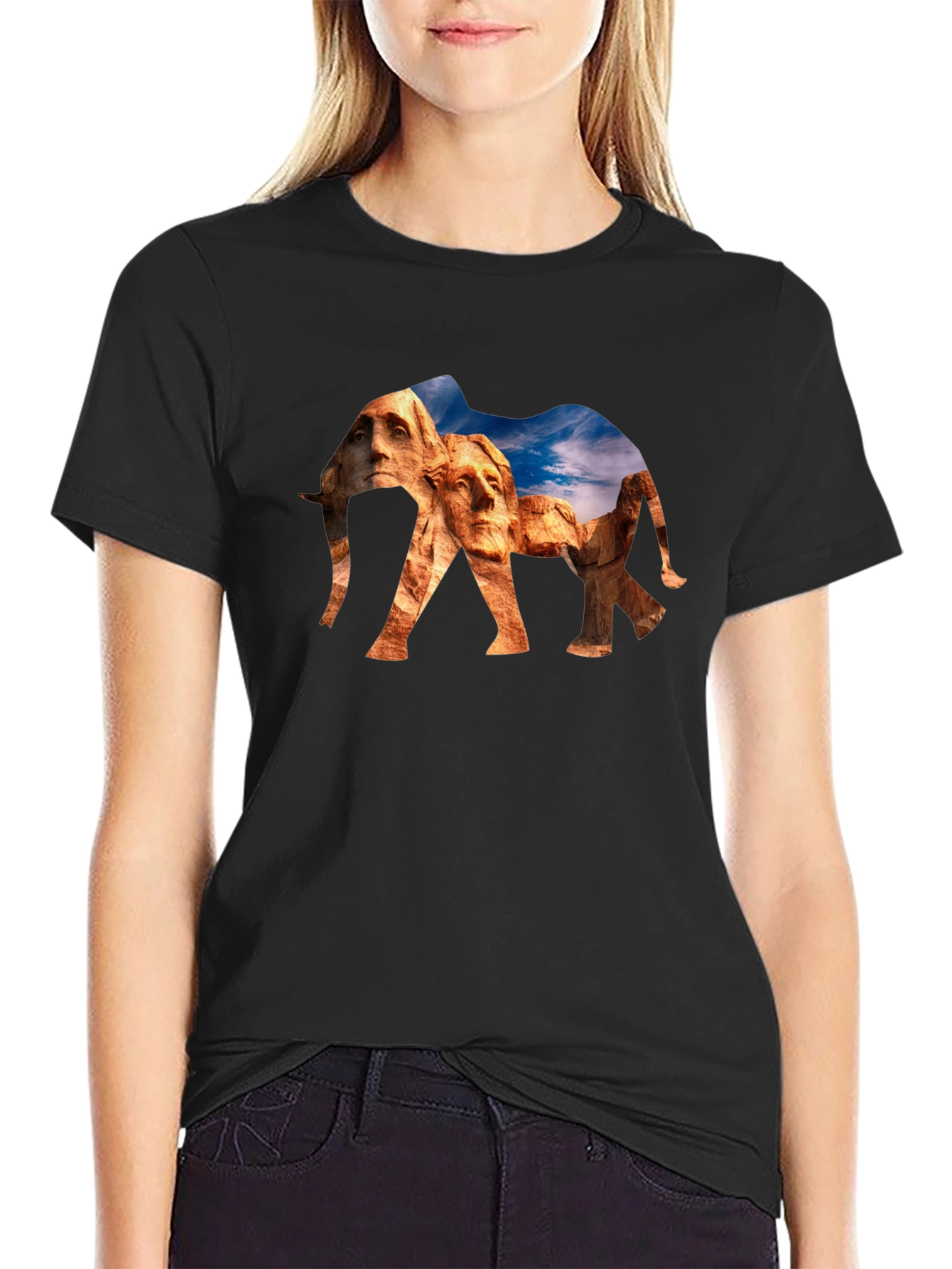 Mount Rushmore Elephant Graphic Tee