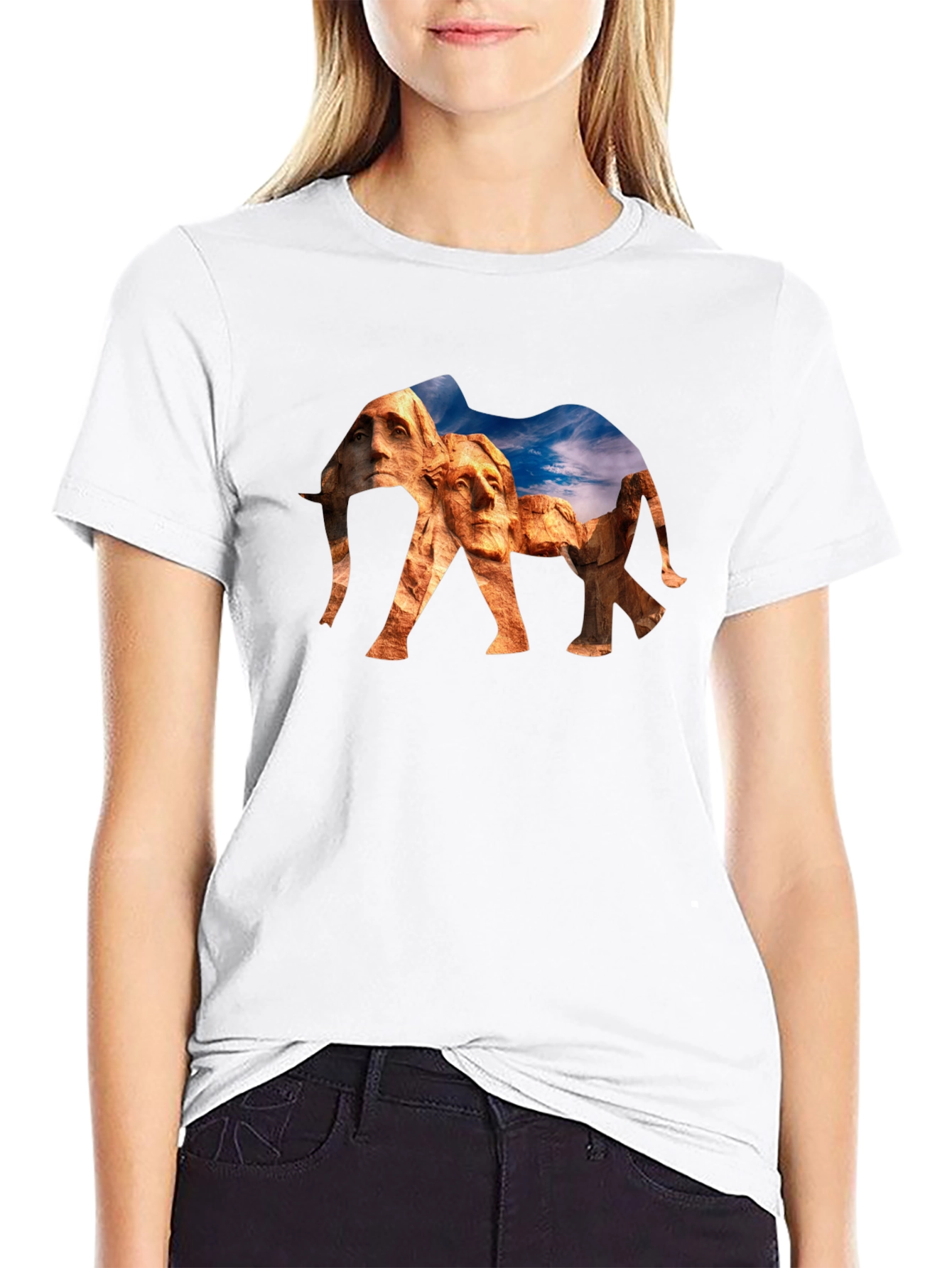 Mount Rushmore Elephant Graphic Tee