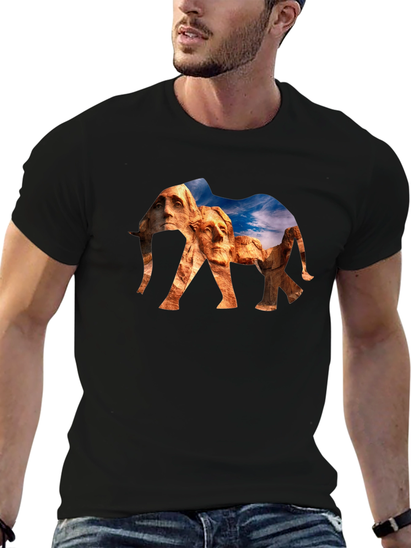 Mount Rushmore Elephant Graphic Tee