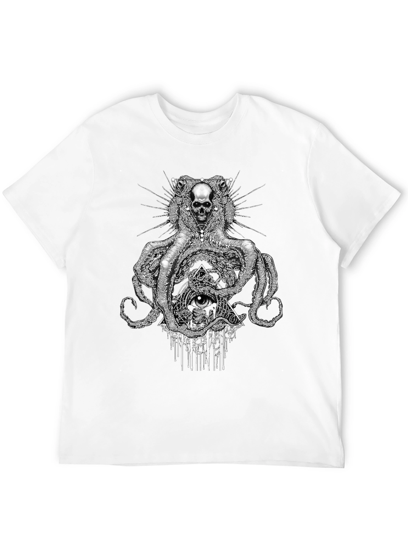 Skull Octopus Graphic Black T-Shirt