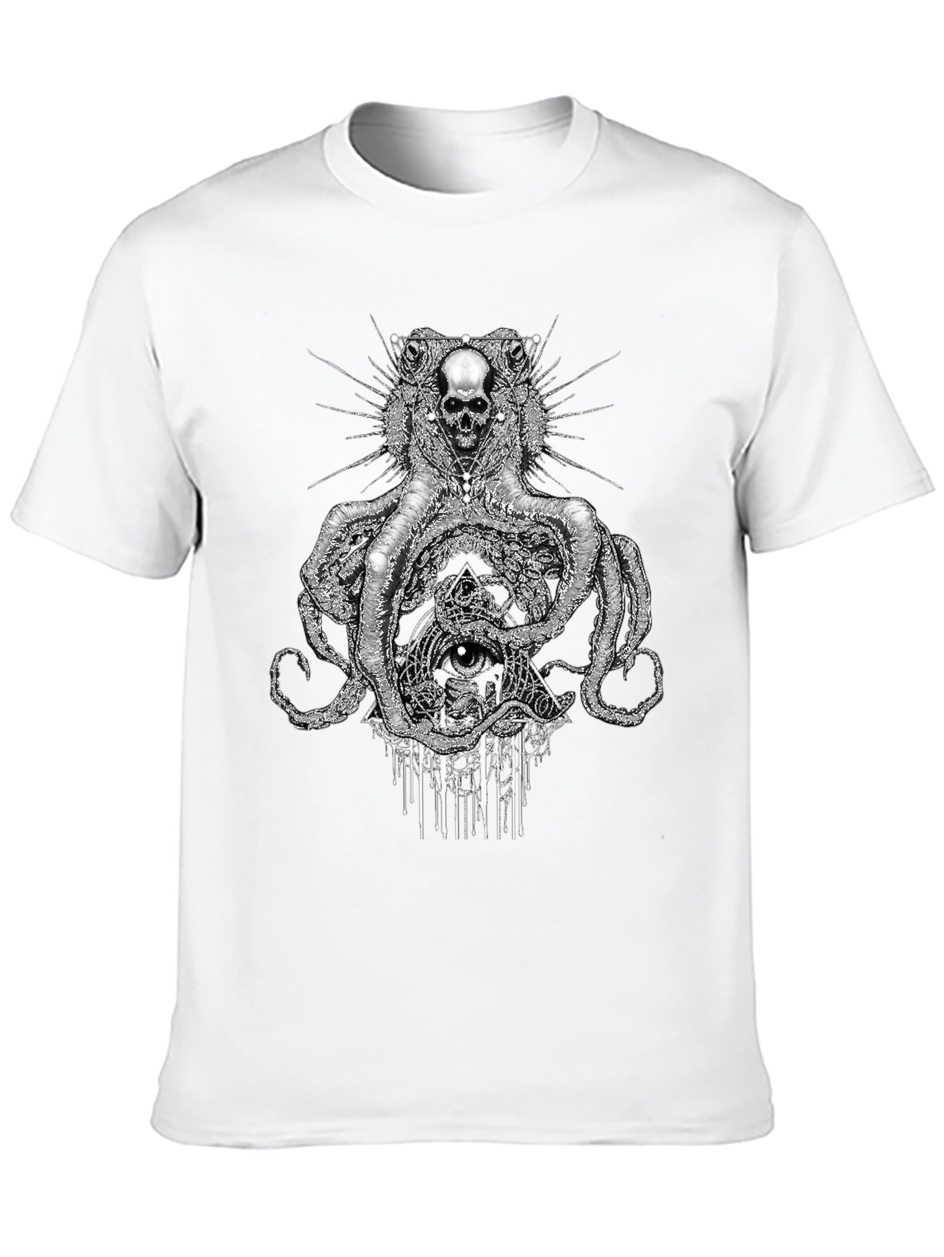 Skull Octopus Graphic Black T-Shirt