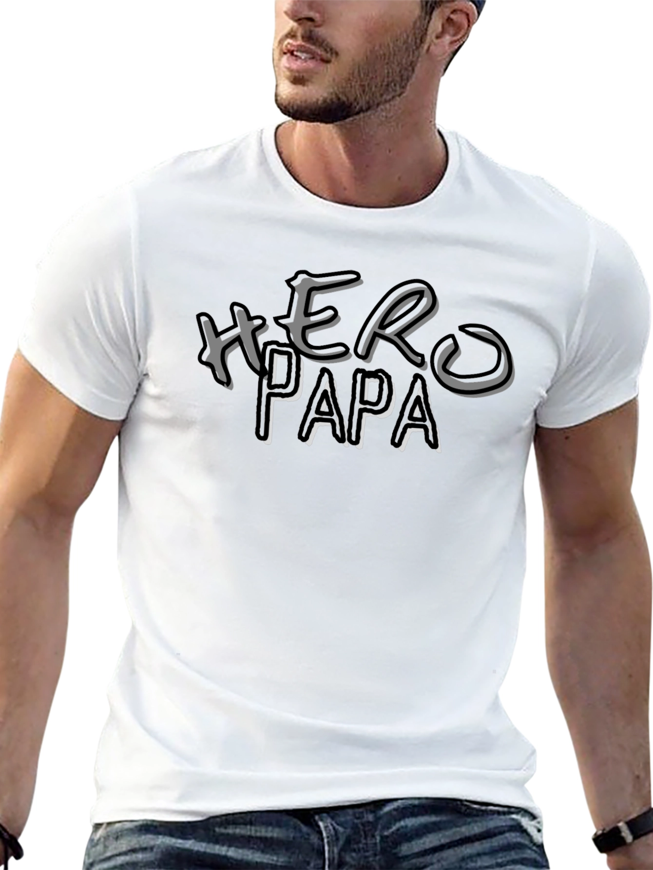 Hero Papa Graphic T-Shirt - Black