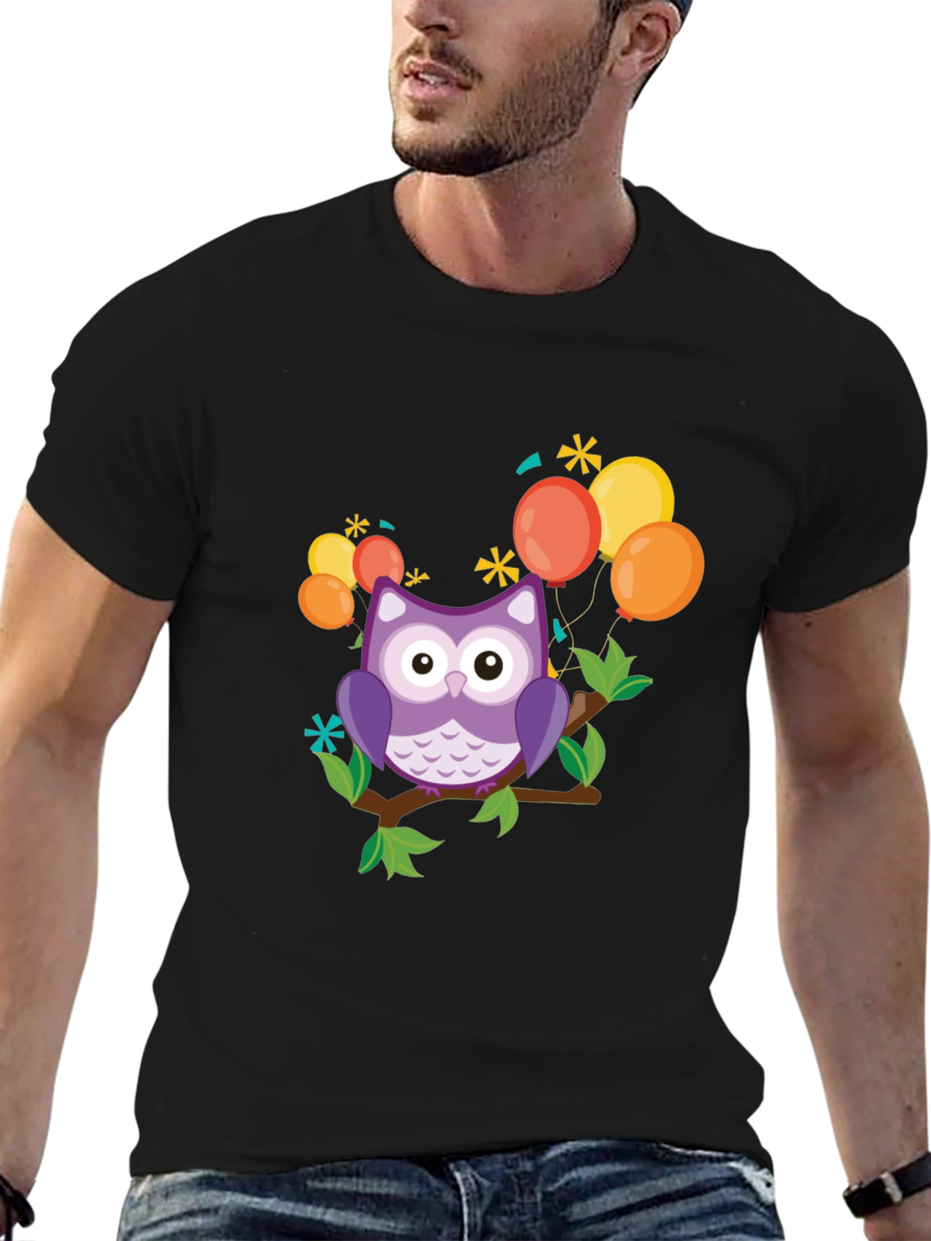 Cute Owl on Branch Graphic Tee
