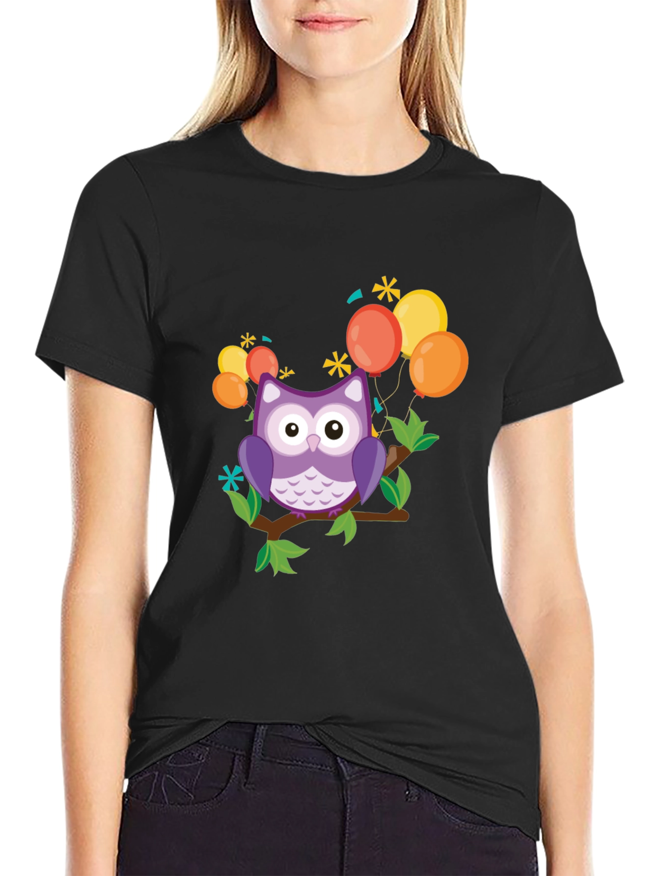 Cute Owl on Branch Graphic Tee