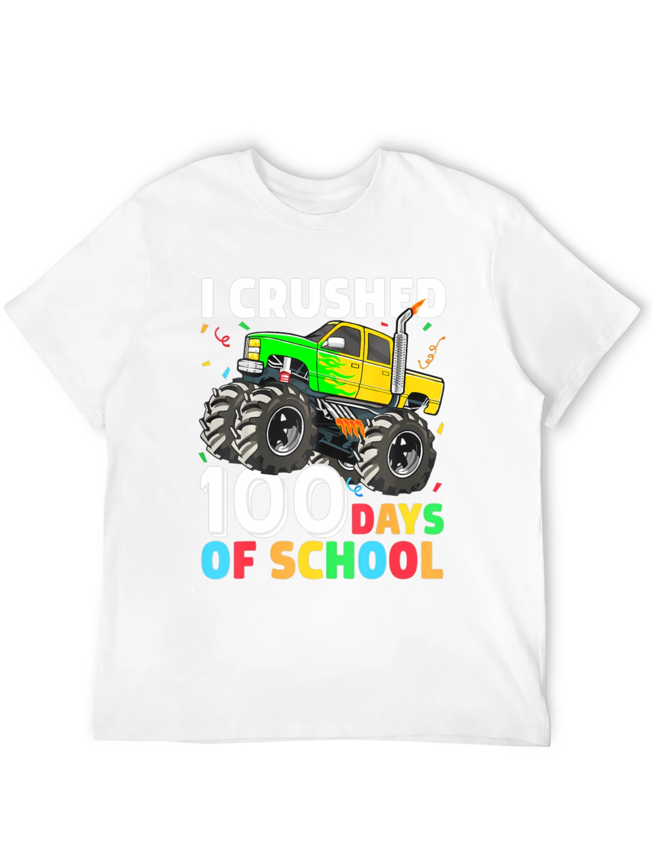 100 Days of School Monster Truck T-Shirt