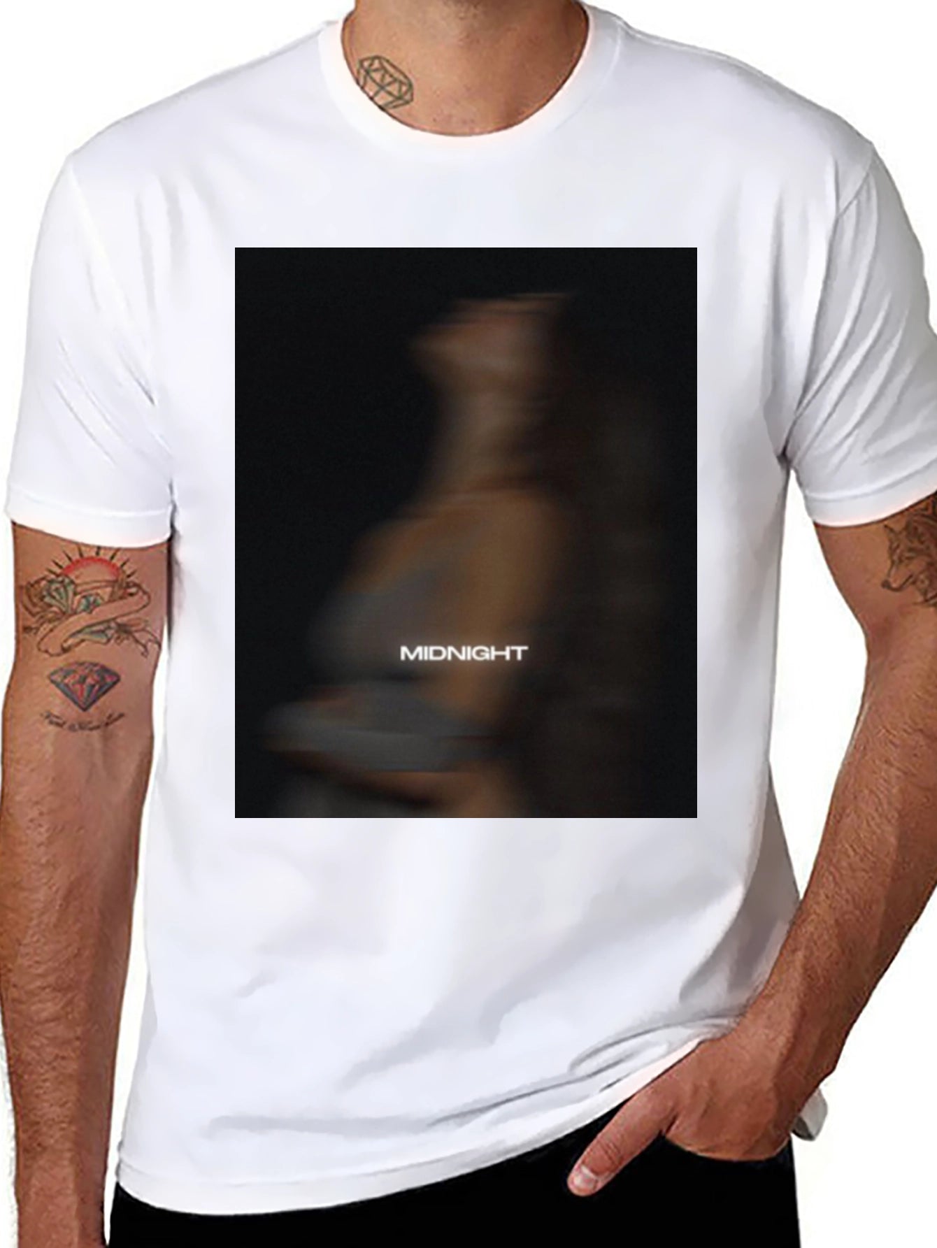 Midnight Graphic Print Black T-Shirt