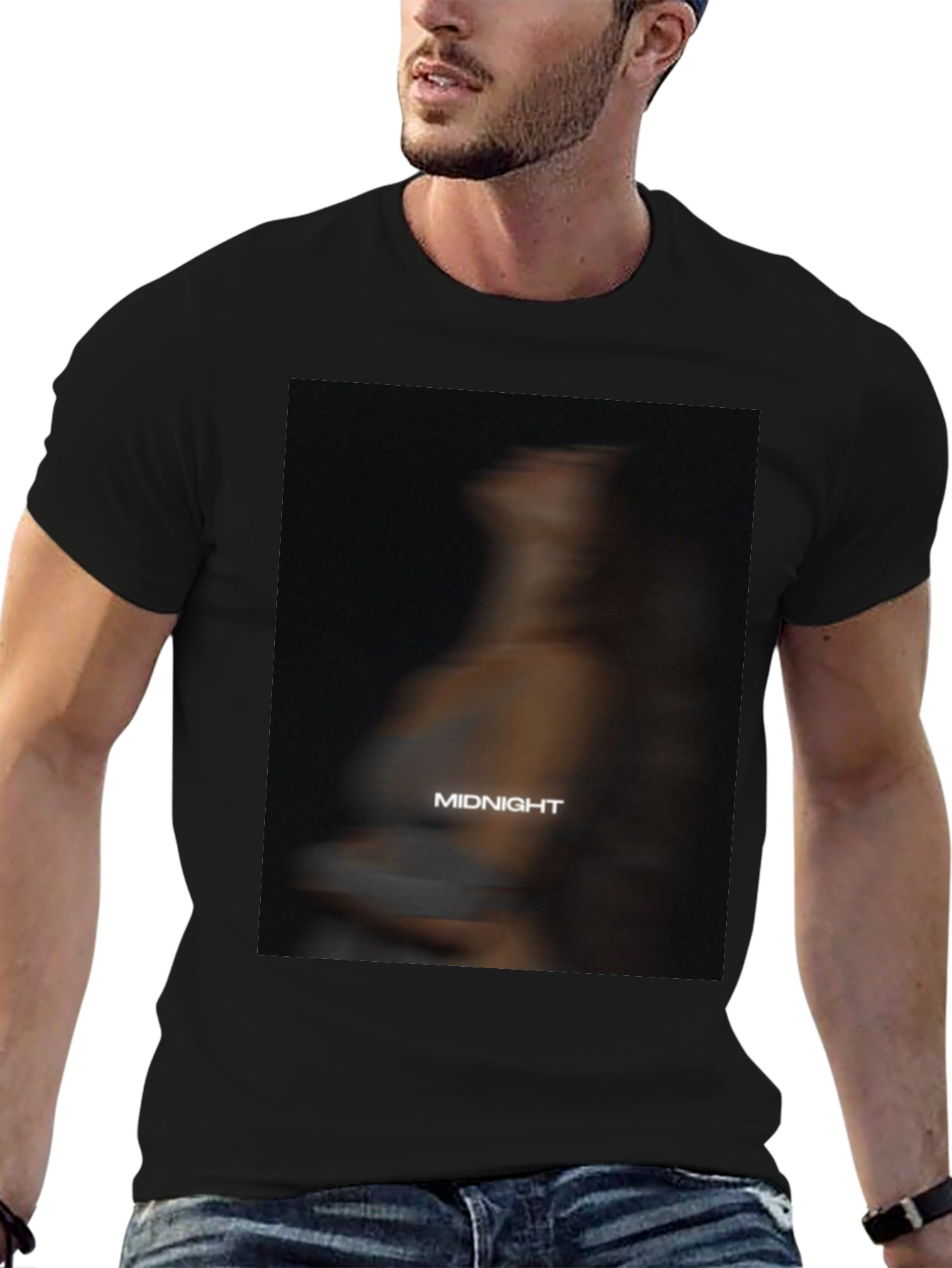 Midnight Graphic Print Black T-Shirt