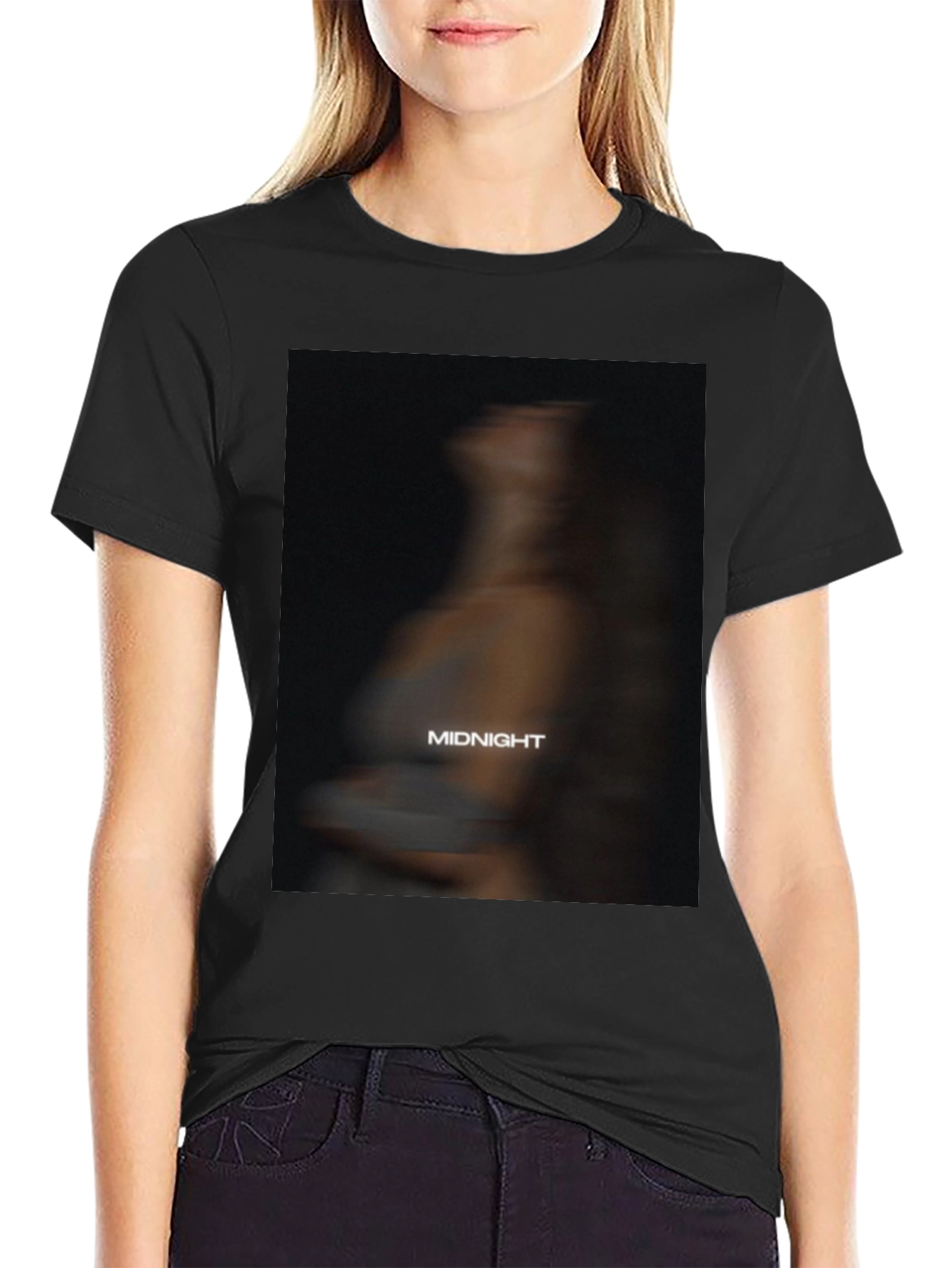 Midnight Graphic Print Black T-Shirt