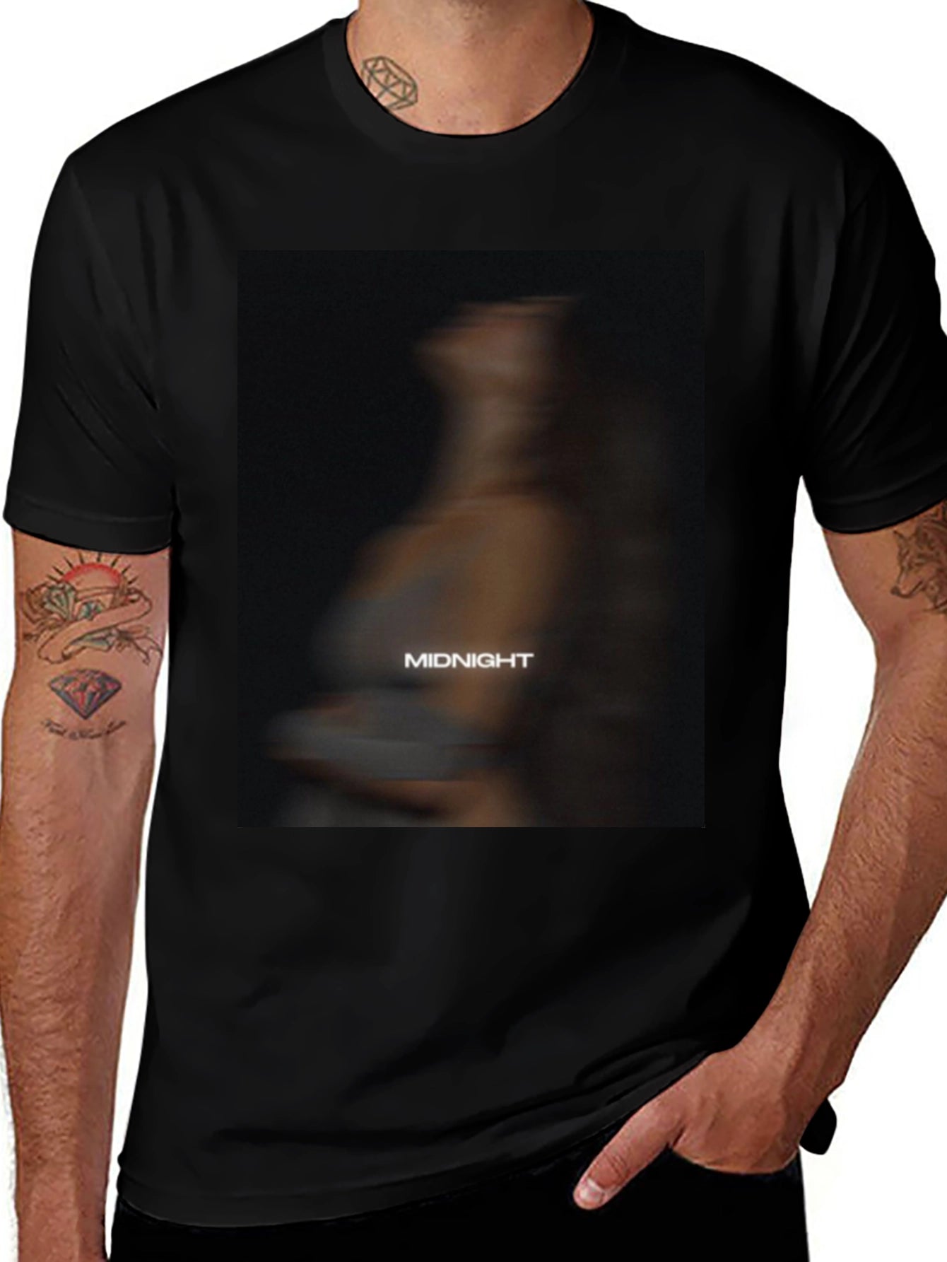 Midnight Graphic Print Black T-Shirt