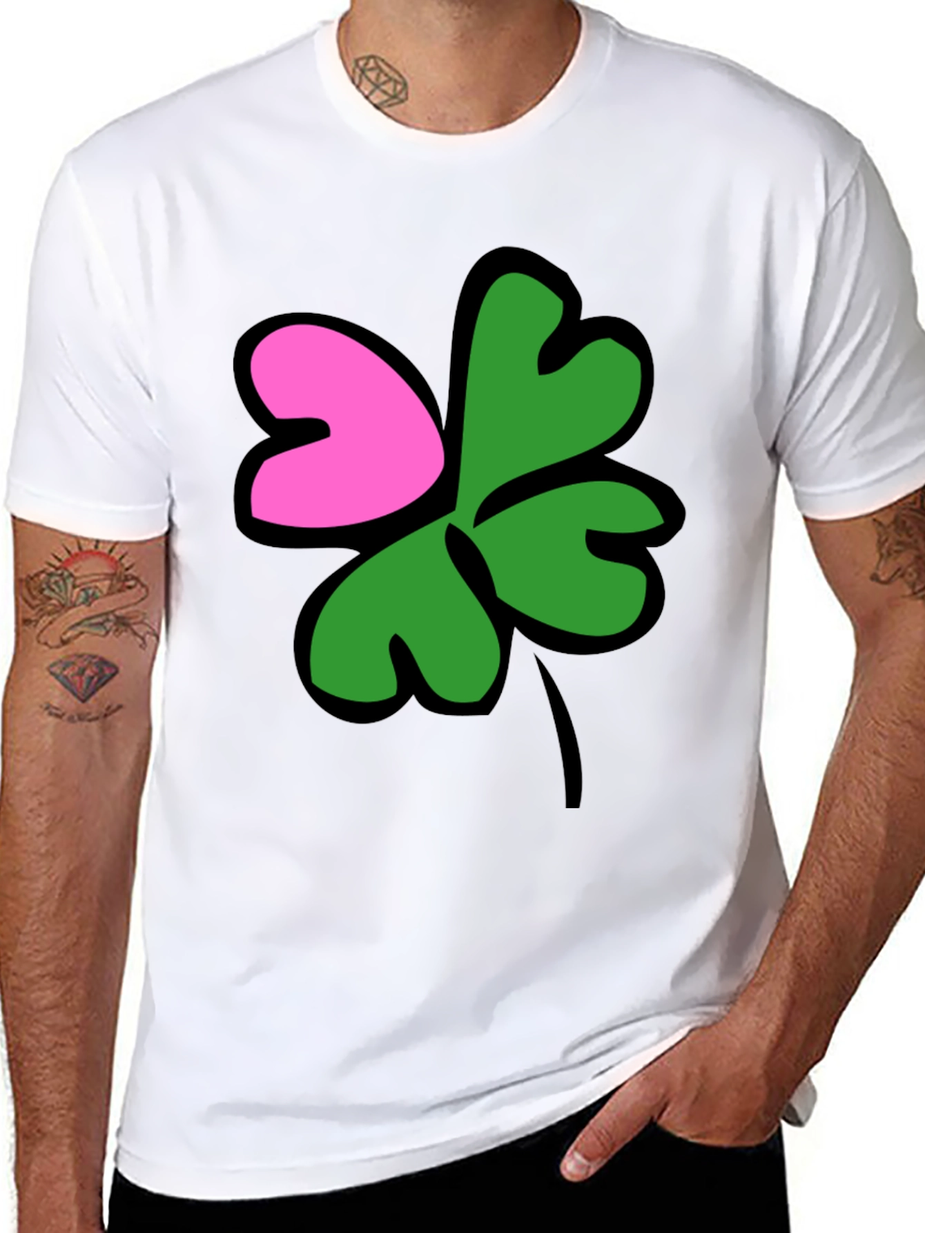 Lucky Clover Graphic Tee - Black