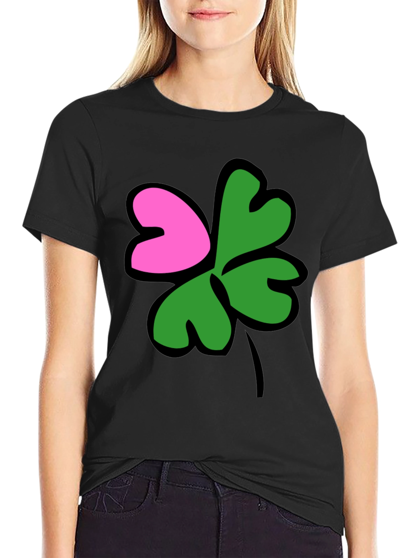 Lucky Clover Graphic Tee - Black