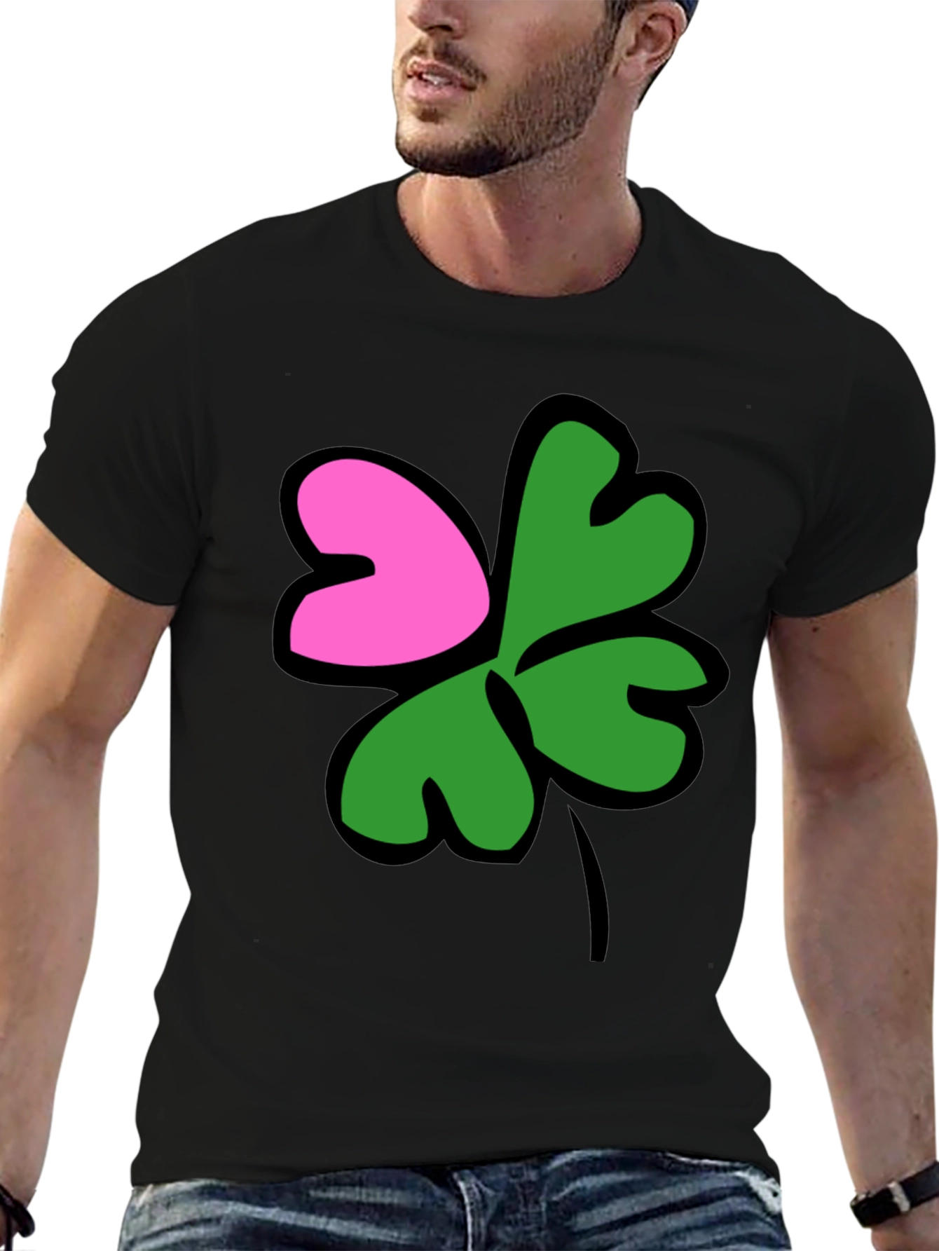Lucky Clover Graphic Tee - Black