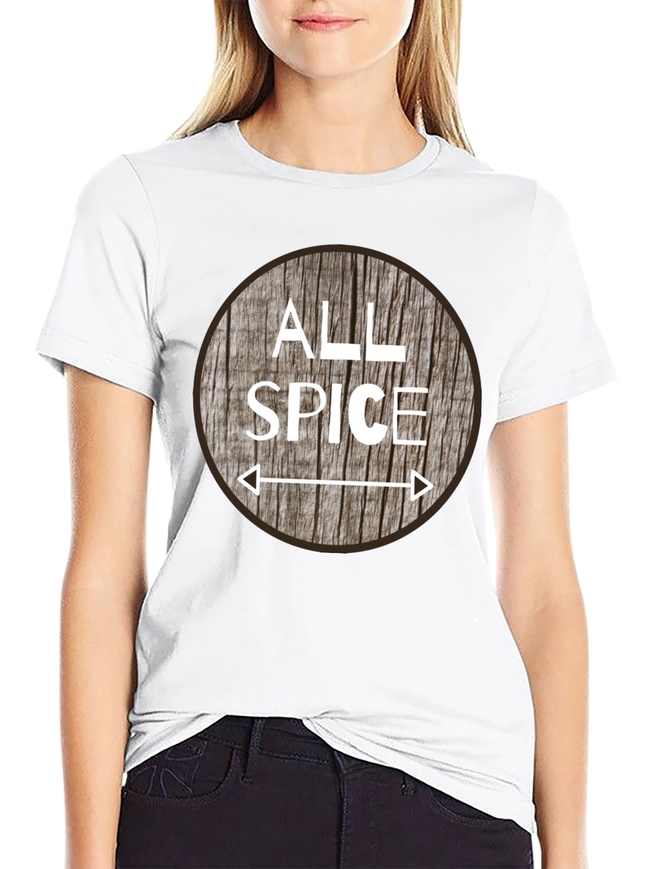 All Spice Graphic T-Shirt Wood Grain Design