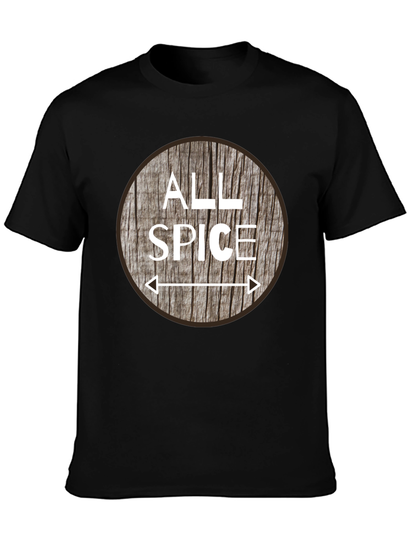 All Spice Graphic T-Shirt Wood Grain Design