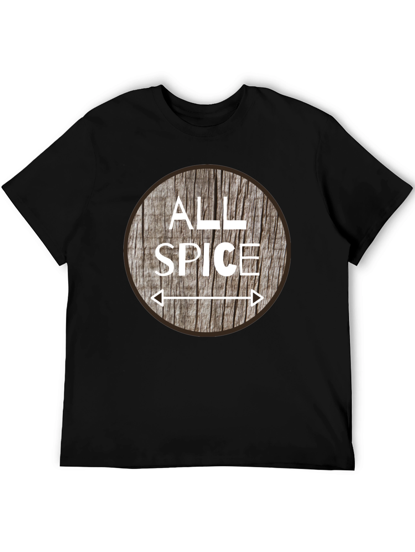 All Spice Graphic T-Shirt Wood Grain Design