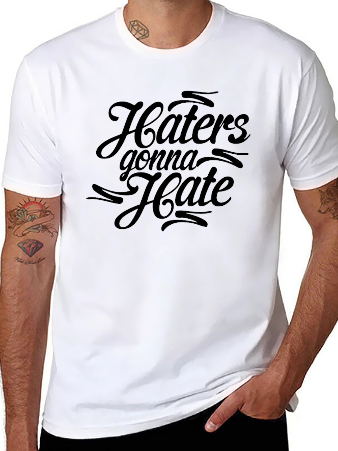 Haters Gonna Hate Graphic Tee - Black Cotton T-Shirt
