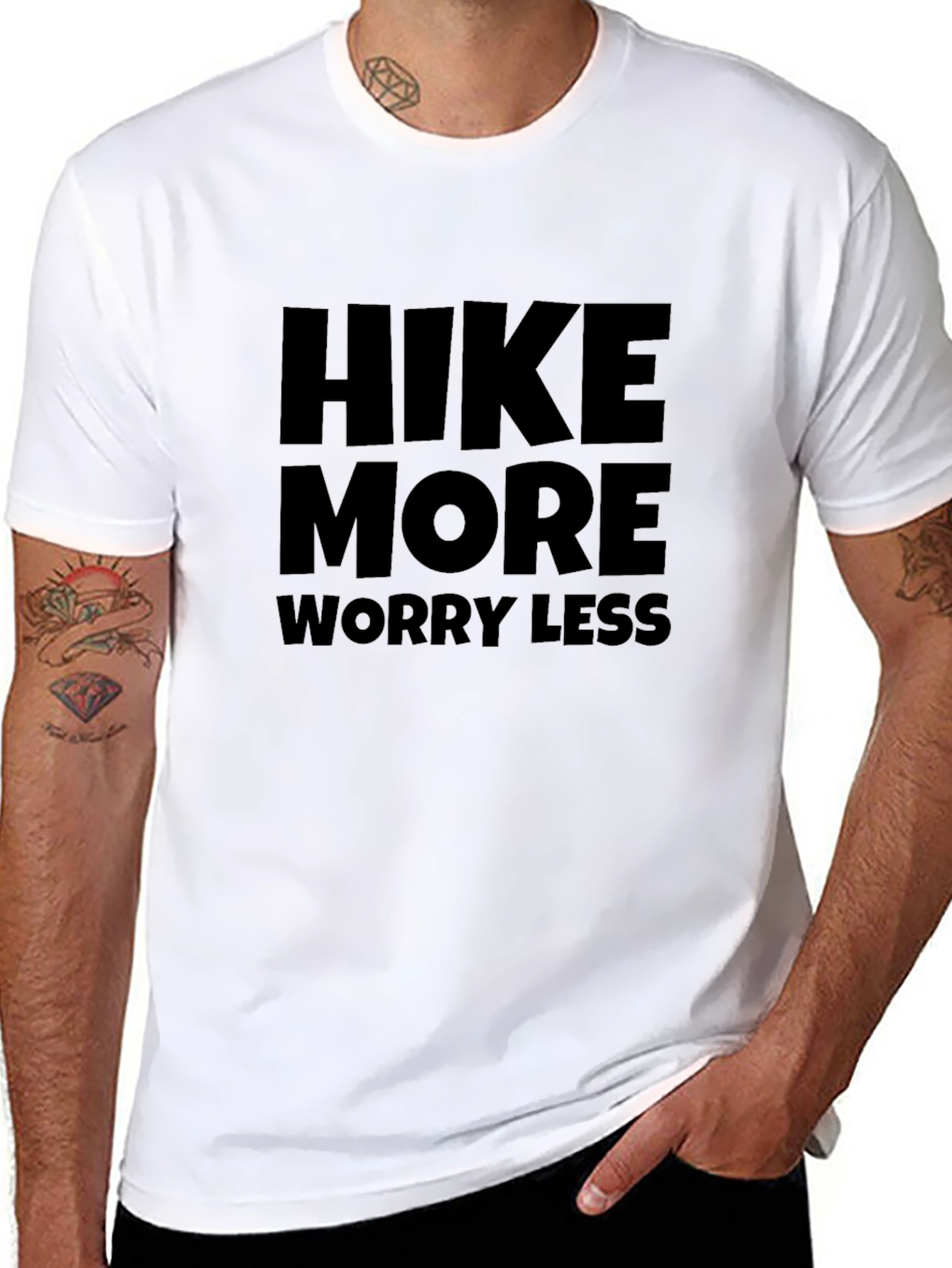 Hike More Worry Less Black T-Shirt