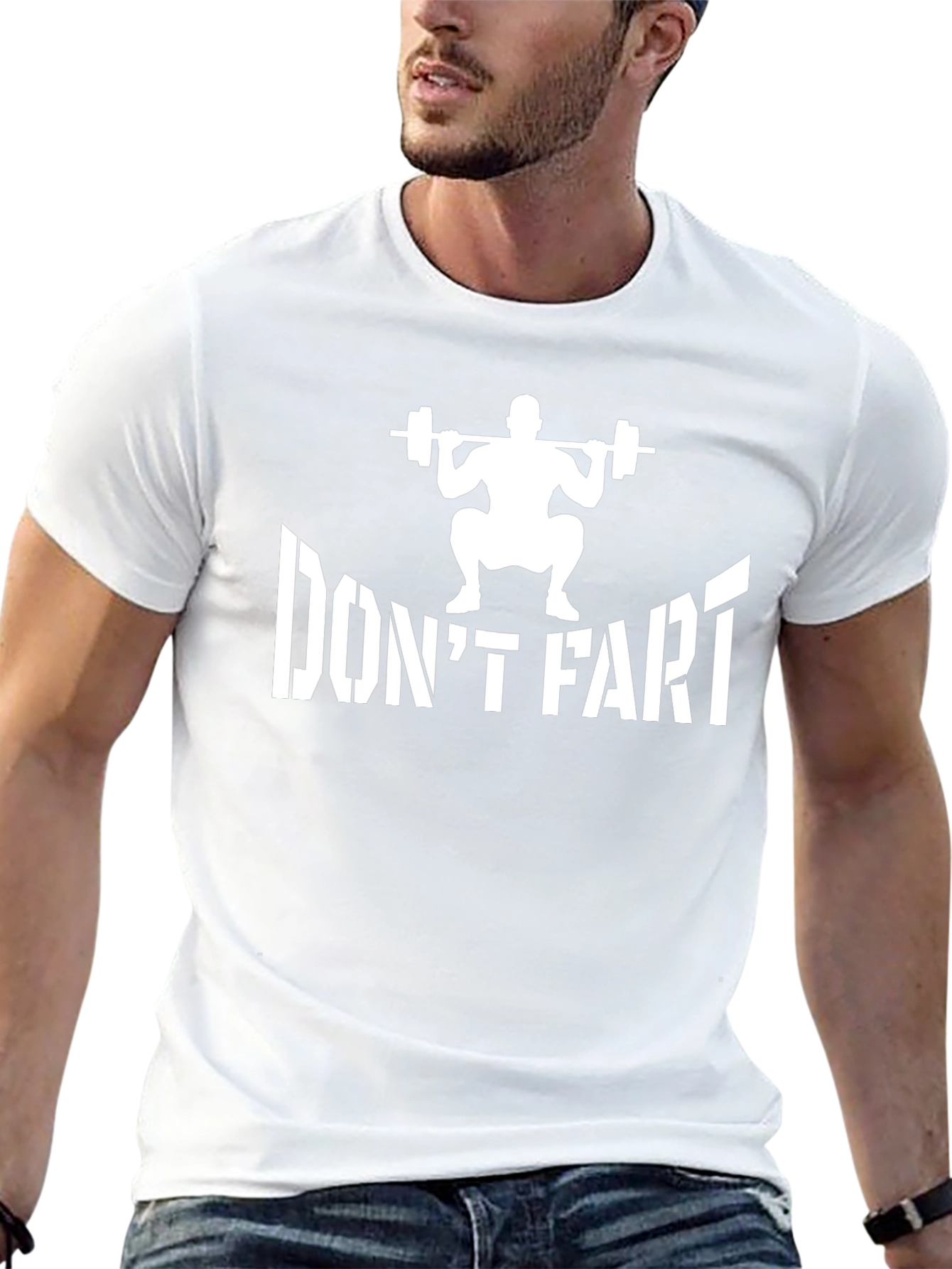 Dont Fart Squat T-Shirt Funny Gym Workout Tee
