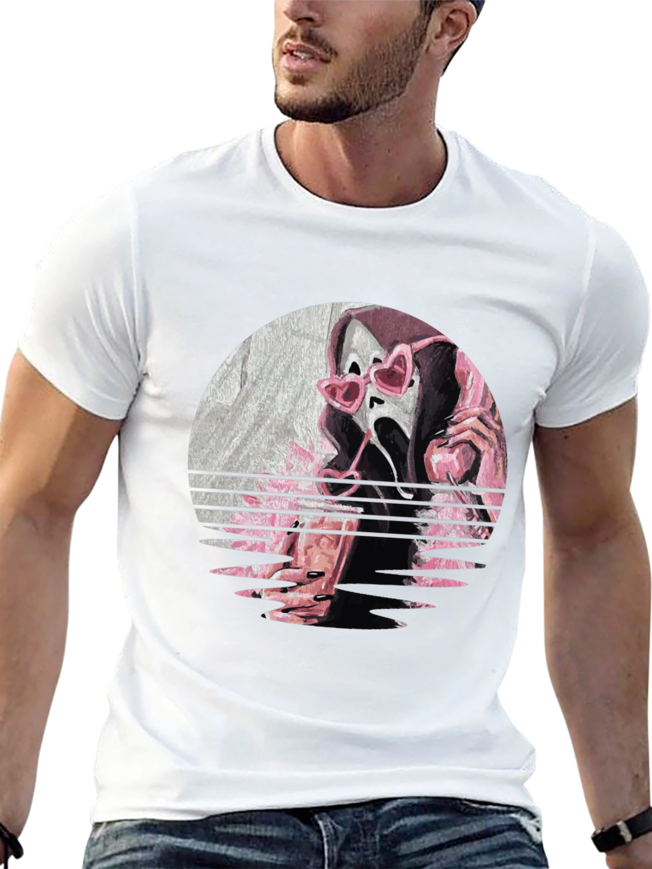 Ghostface Heart Glasses Graphic Tee