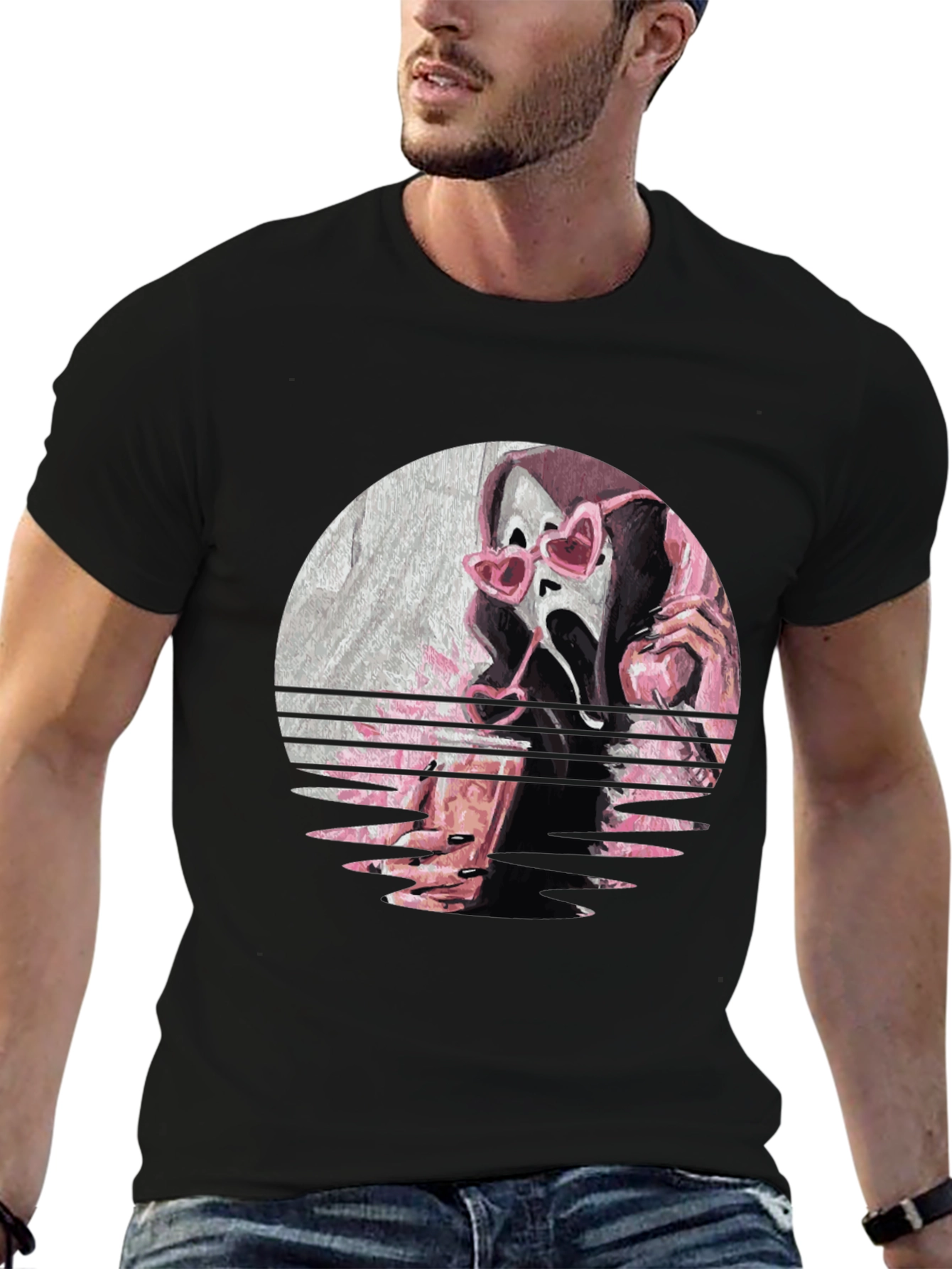 Ghostface Heart Glasses Graphic Tee