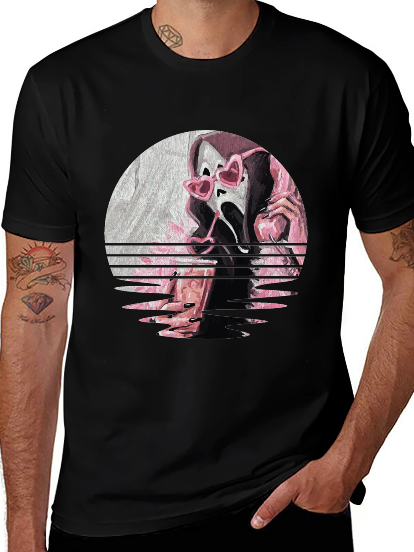 Ghostface Heart Glasses Graphic Tee