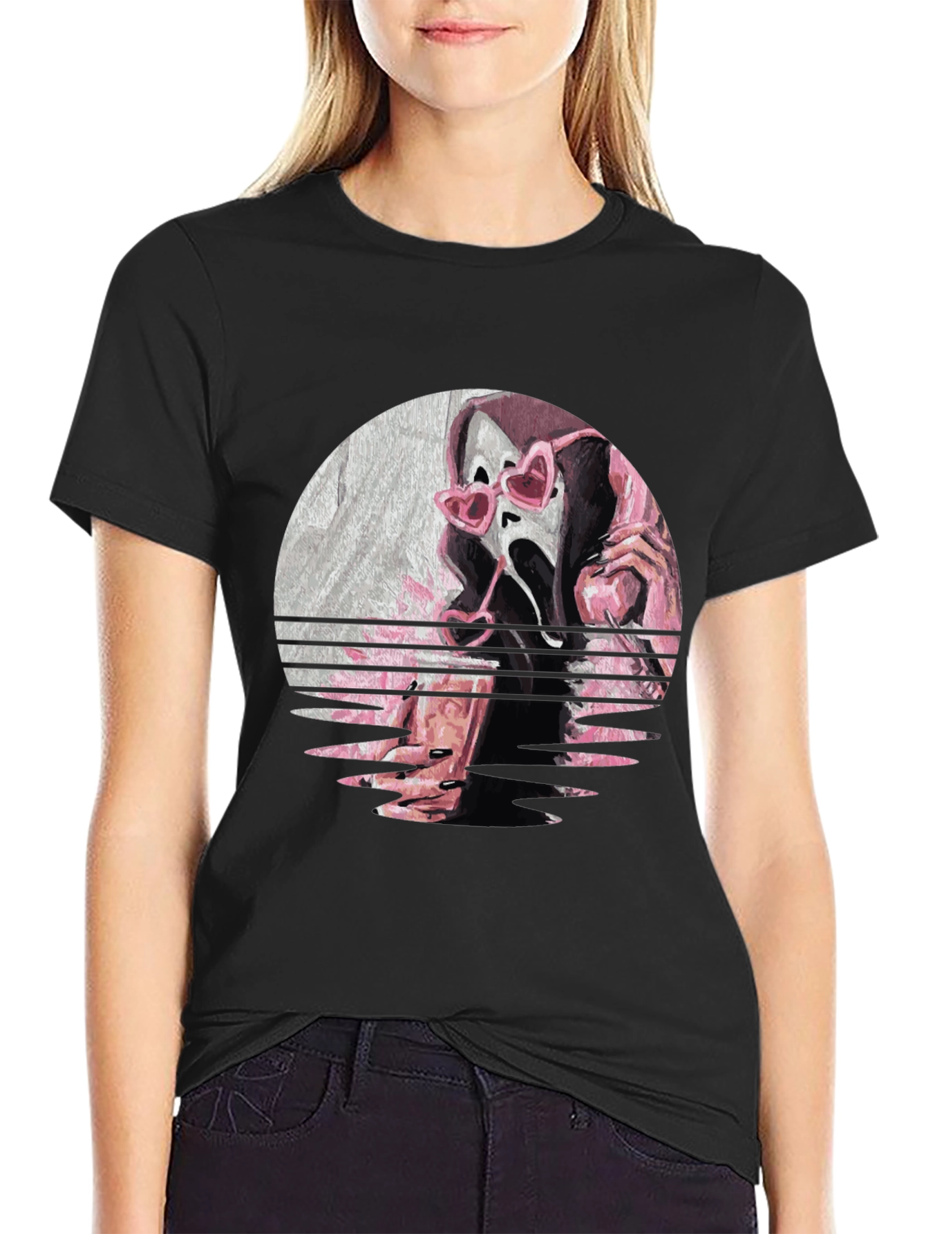 Ghostface Heart Glasses Graphic Tee