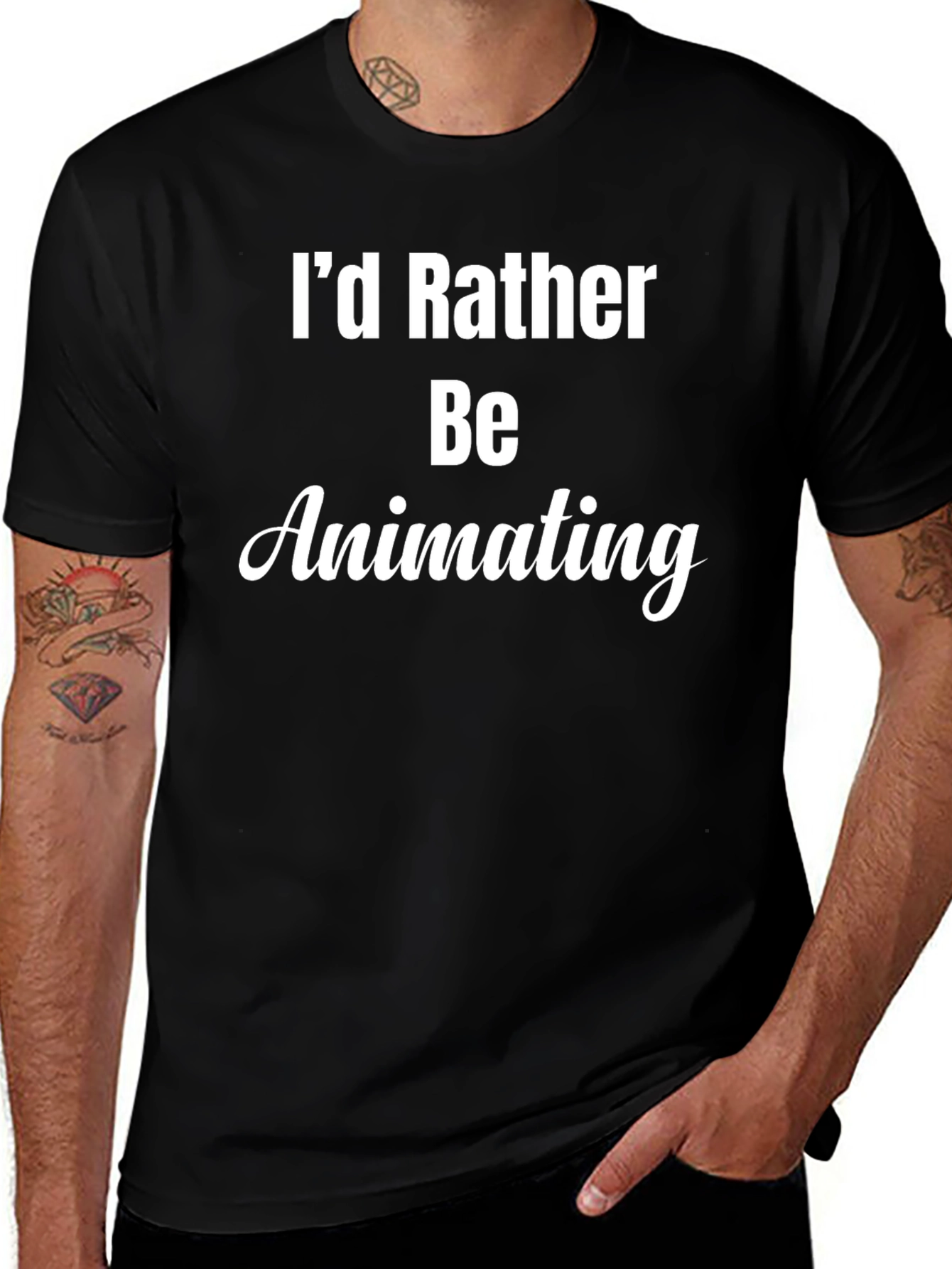 Id Rather Be Animating T-Shirt - Black