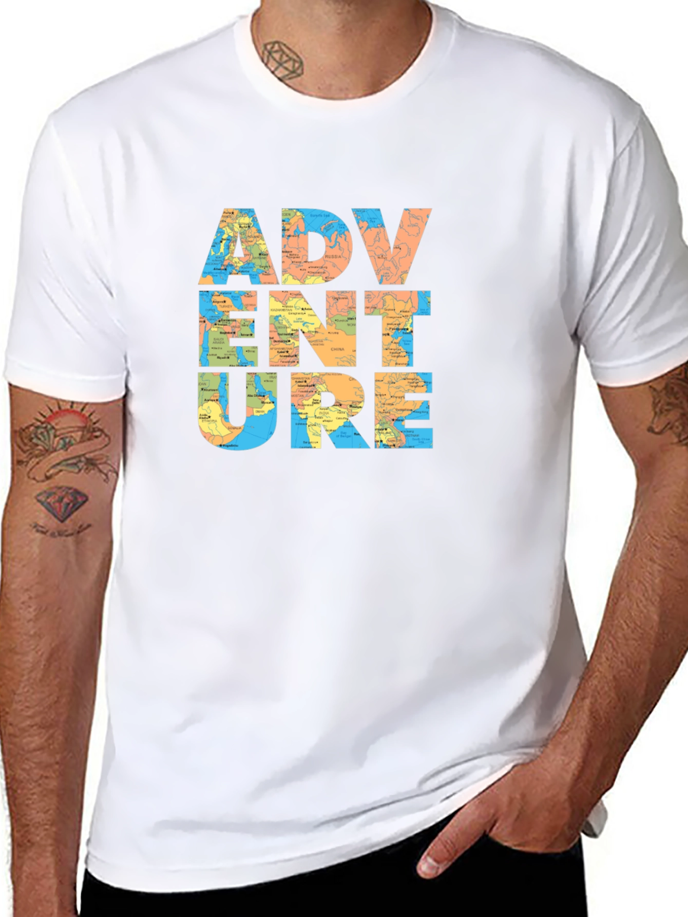 Adventure Awaits Black Graphic Tee