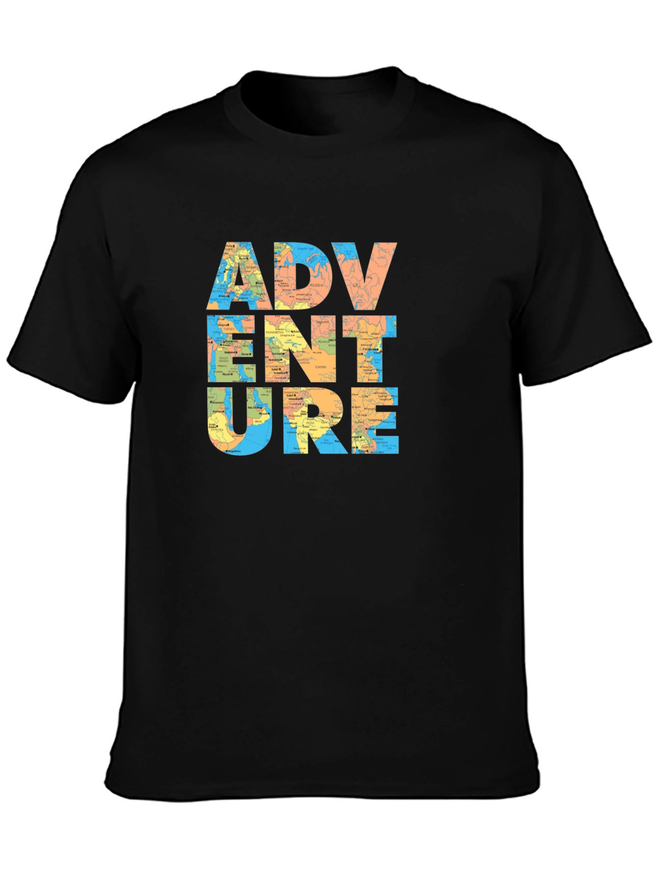 Adventure Awaits Black Graphic Tee