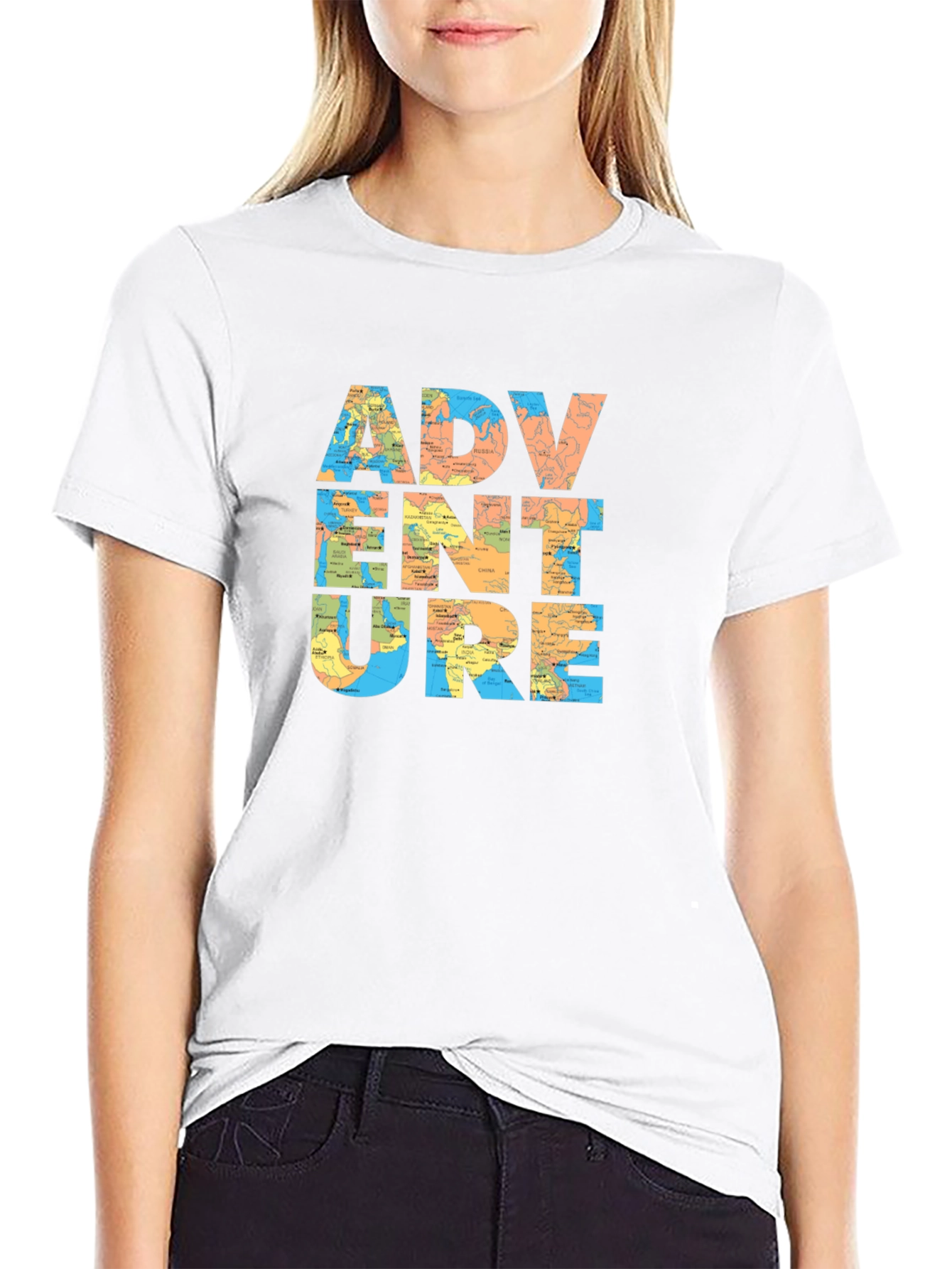 Adventure Awaits Black Graphic Tee