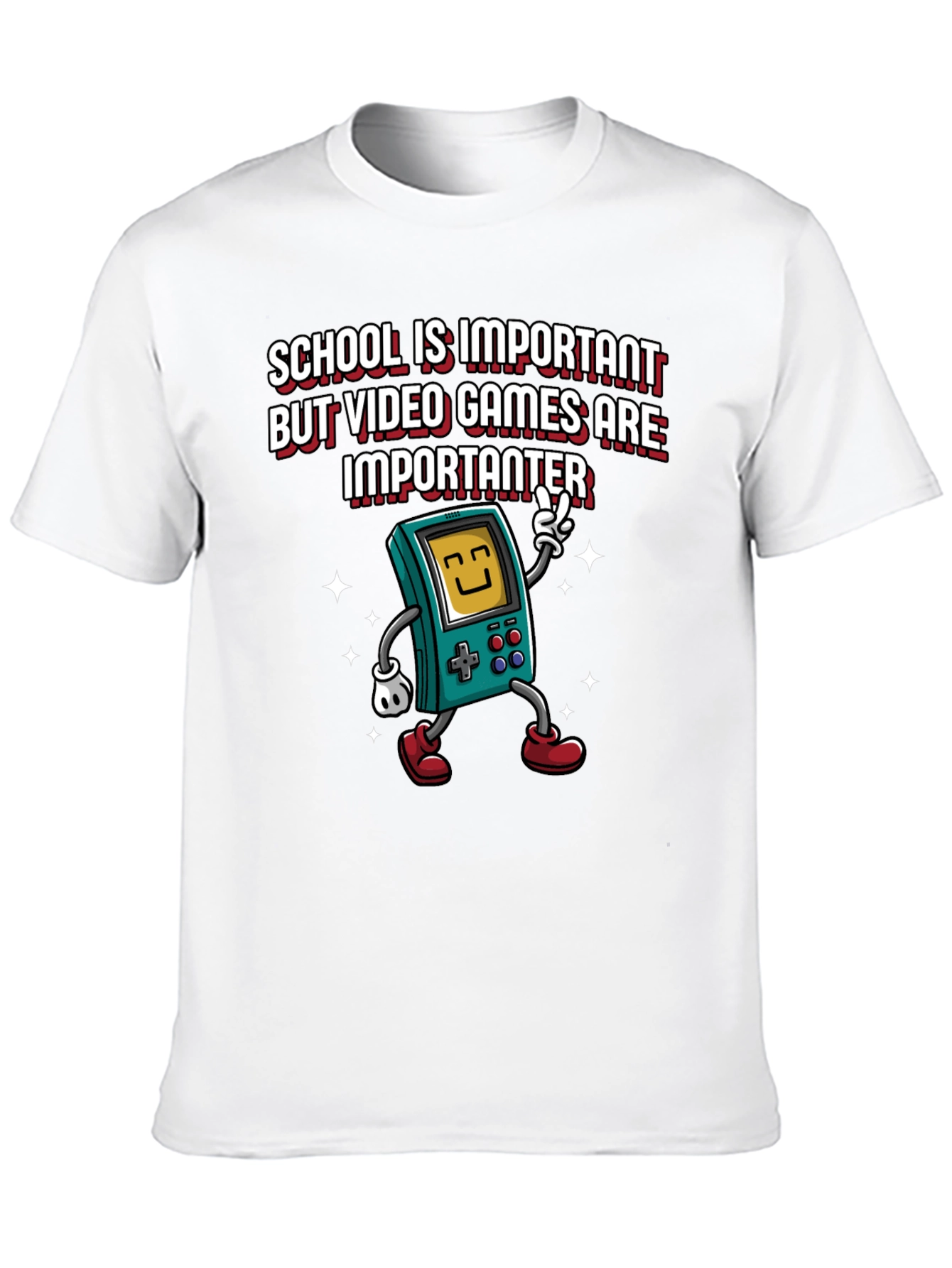 Video Game Lovers Tee: School vs Games