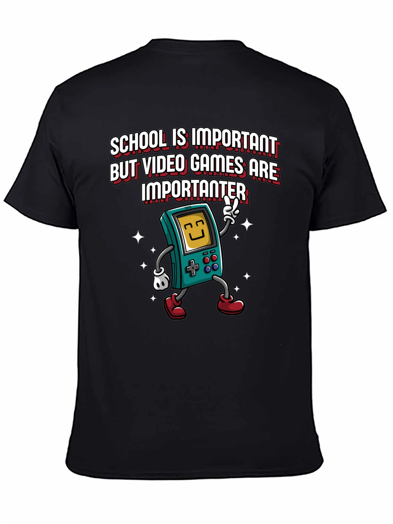 Video Game Lovers Tee: School vs Games