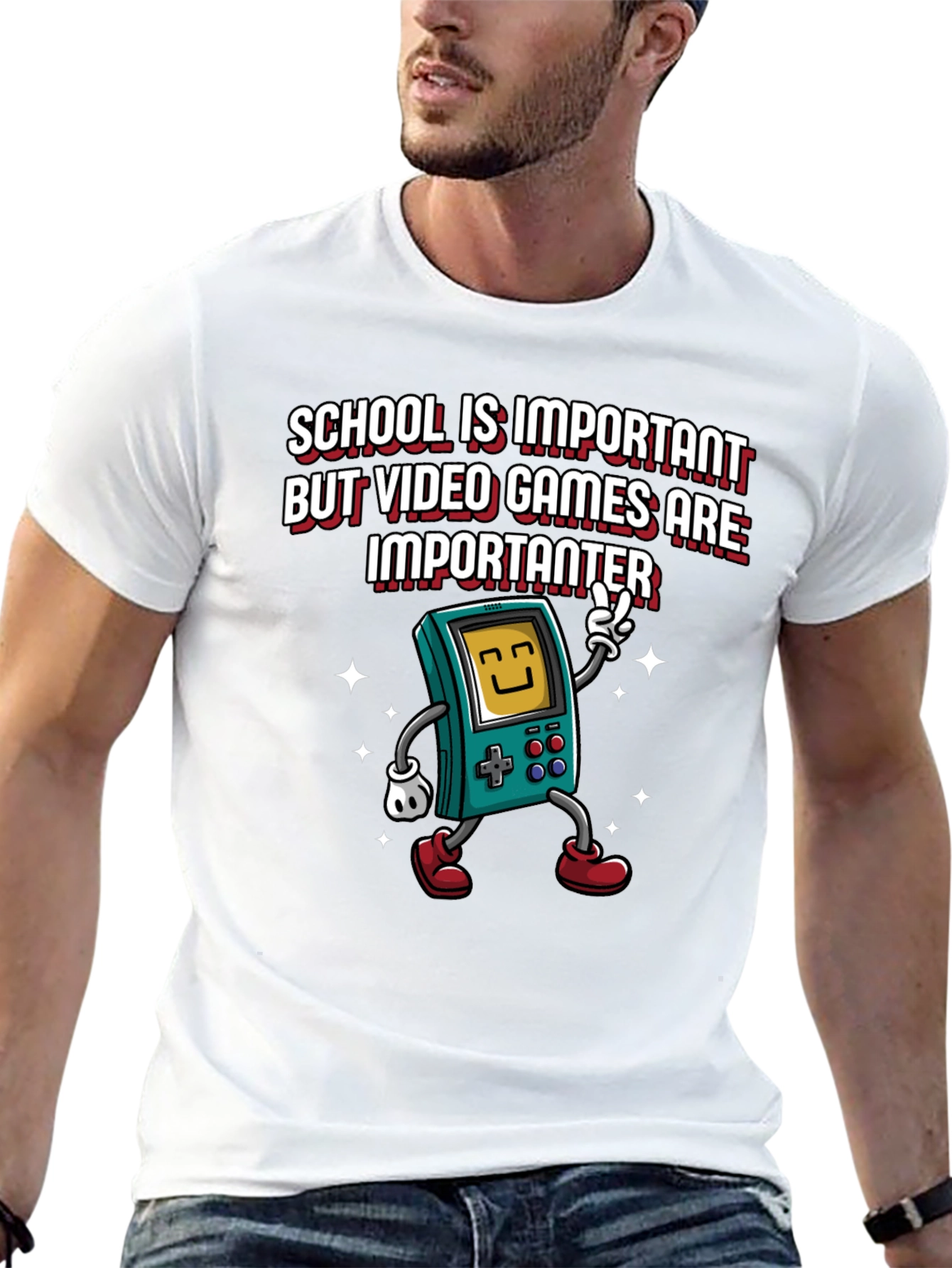 Video Game Lovers Tee: School vs Games