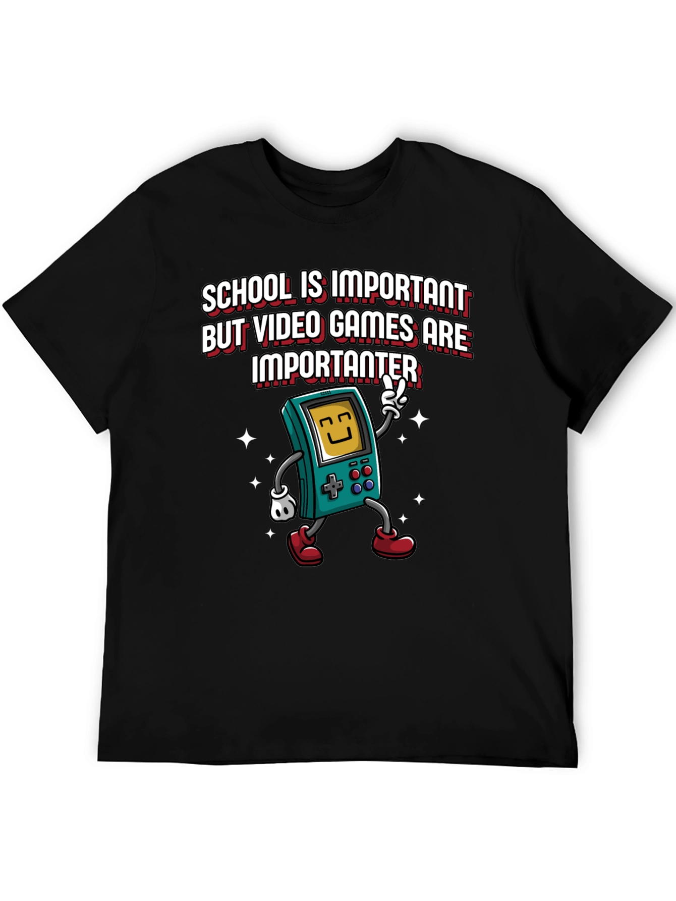 Video Game Lovers Tee: School vs Games