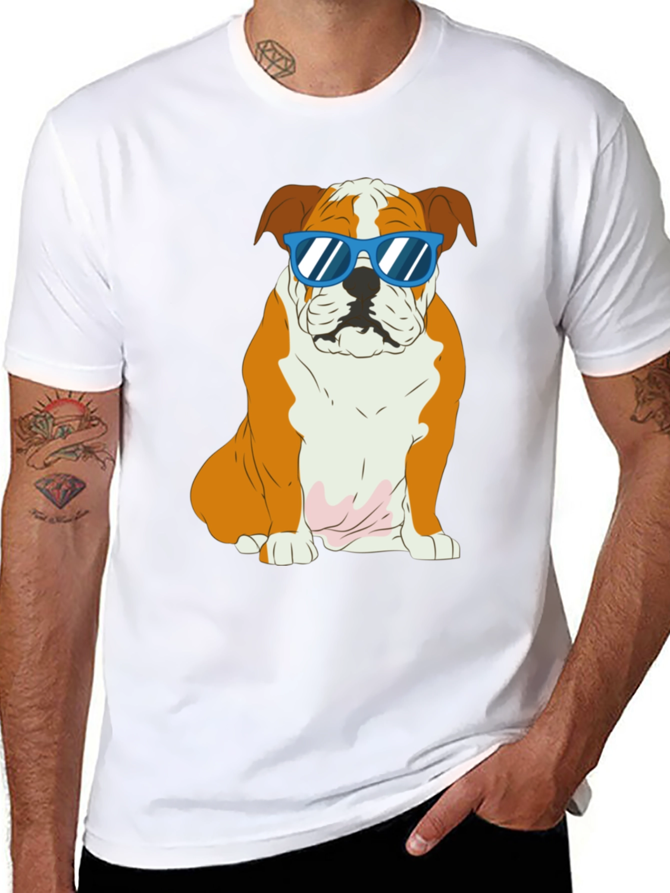 Cool Bulldog Graphic T-Shirt - Black