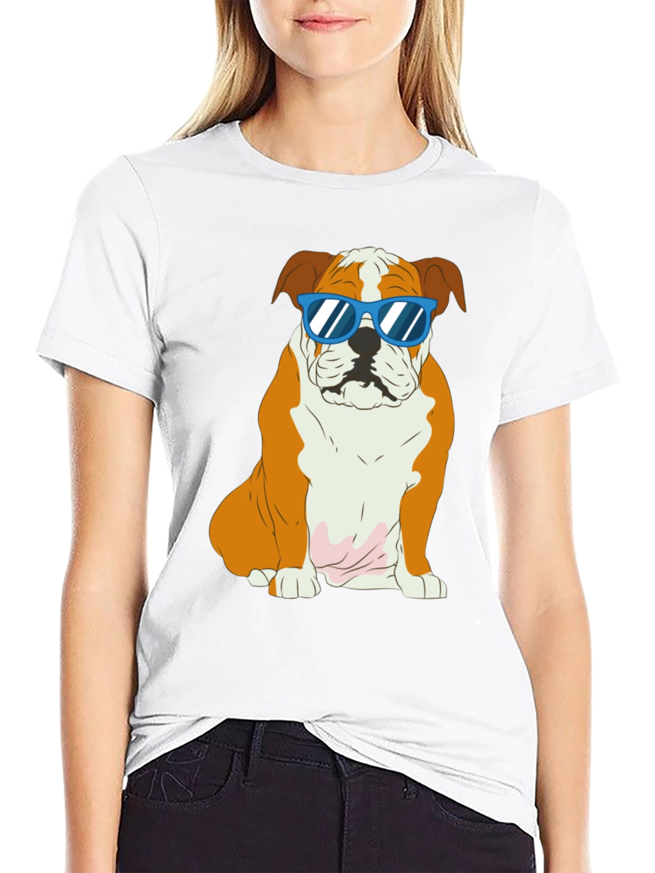 Cool Bulldog Graphic T-Shirt - Black