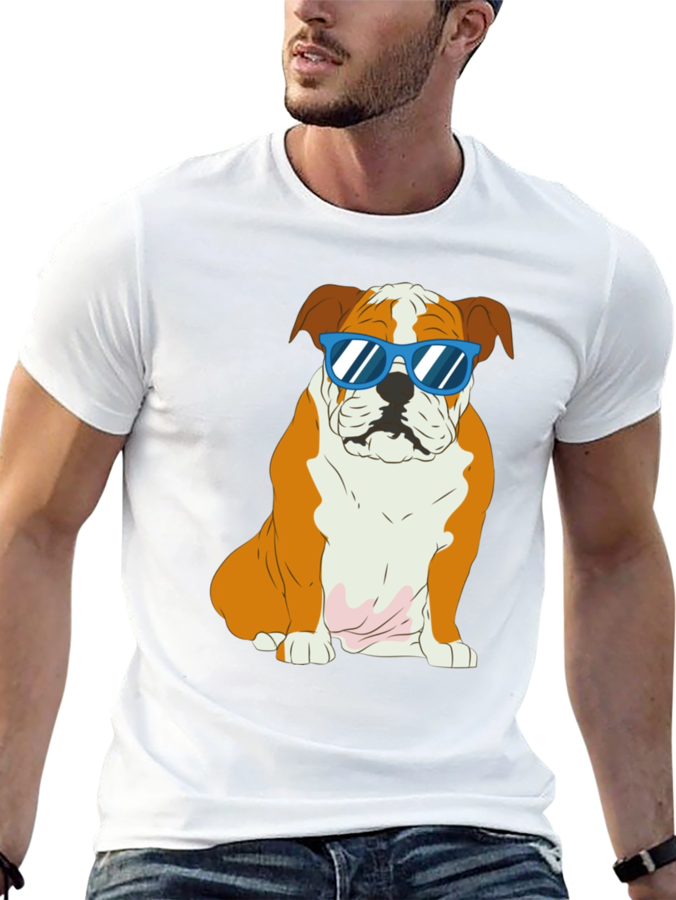 Cool Bulldog Graphic T-Shirt - Black