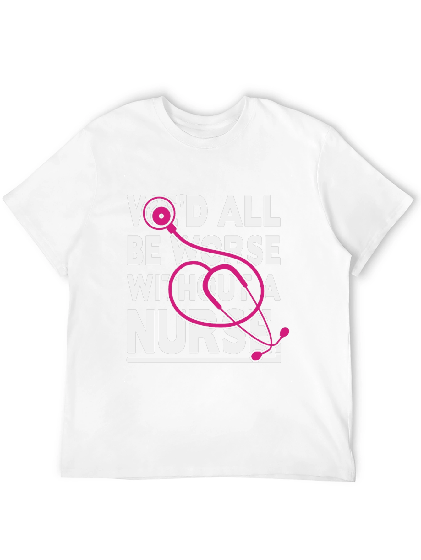 Nurse Appreciation Graphic Tee - Pink Stethoscope Design