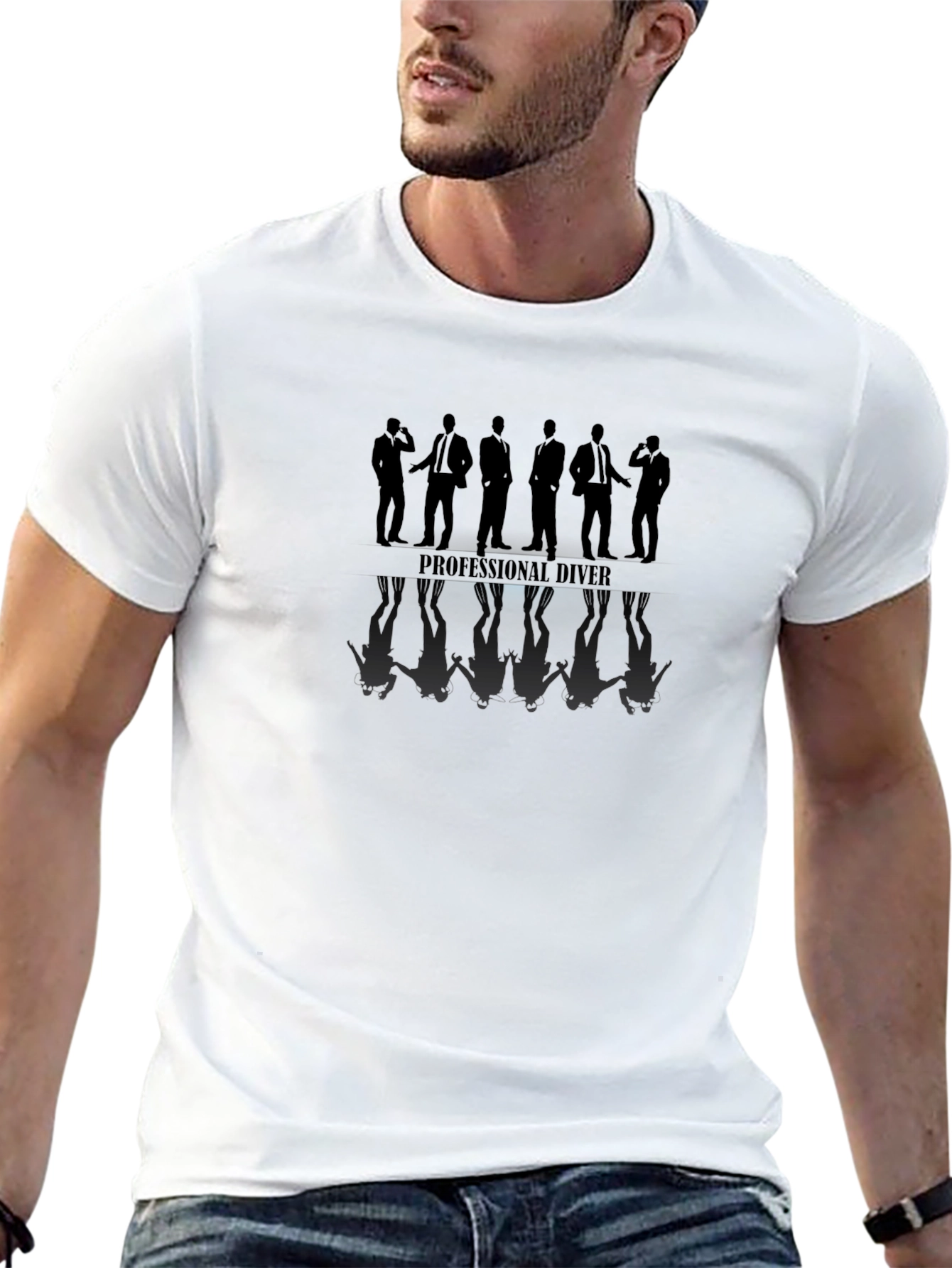 Professional Diver Silhouette Black T-Shirt