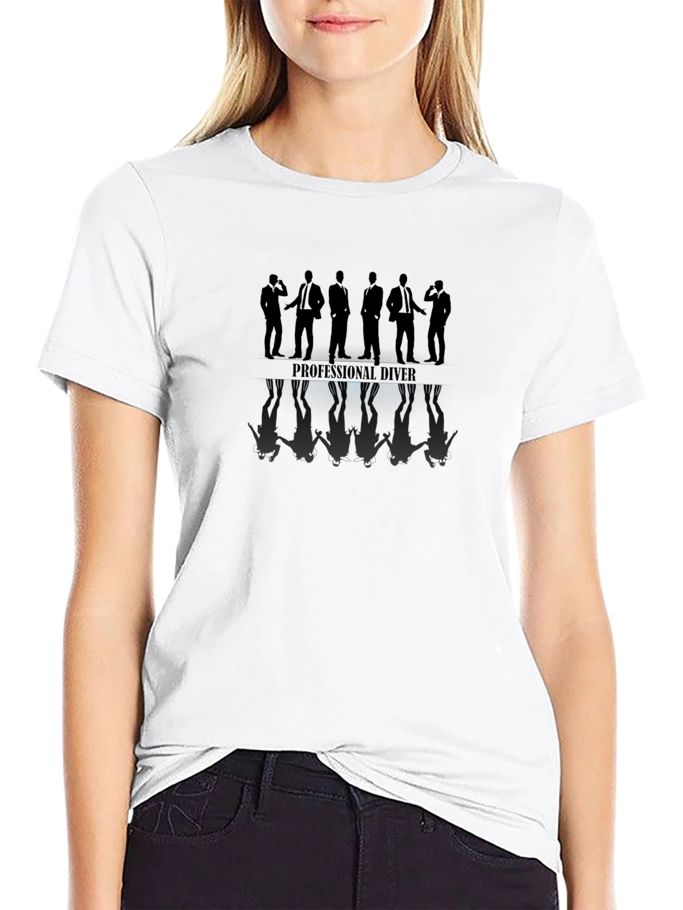 Professional Diver Silhouette Black T-Shirt