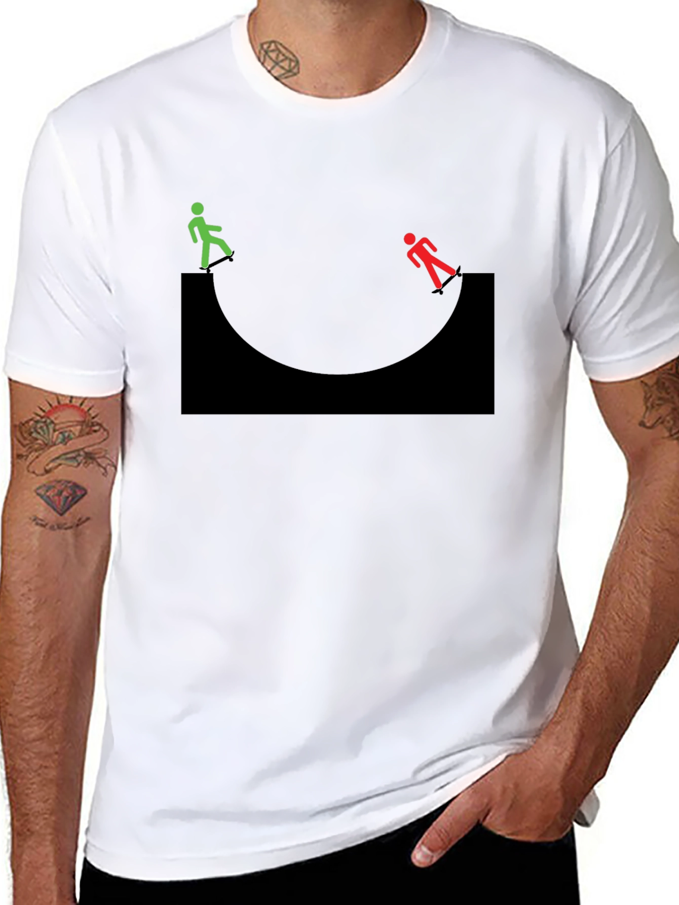 Black T-Shirt with Going Down Graphic