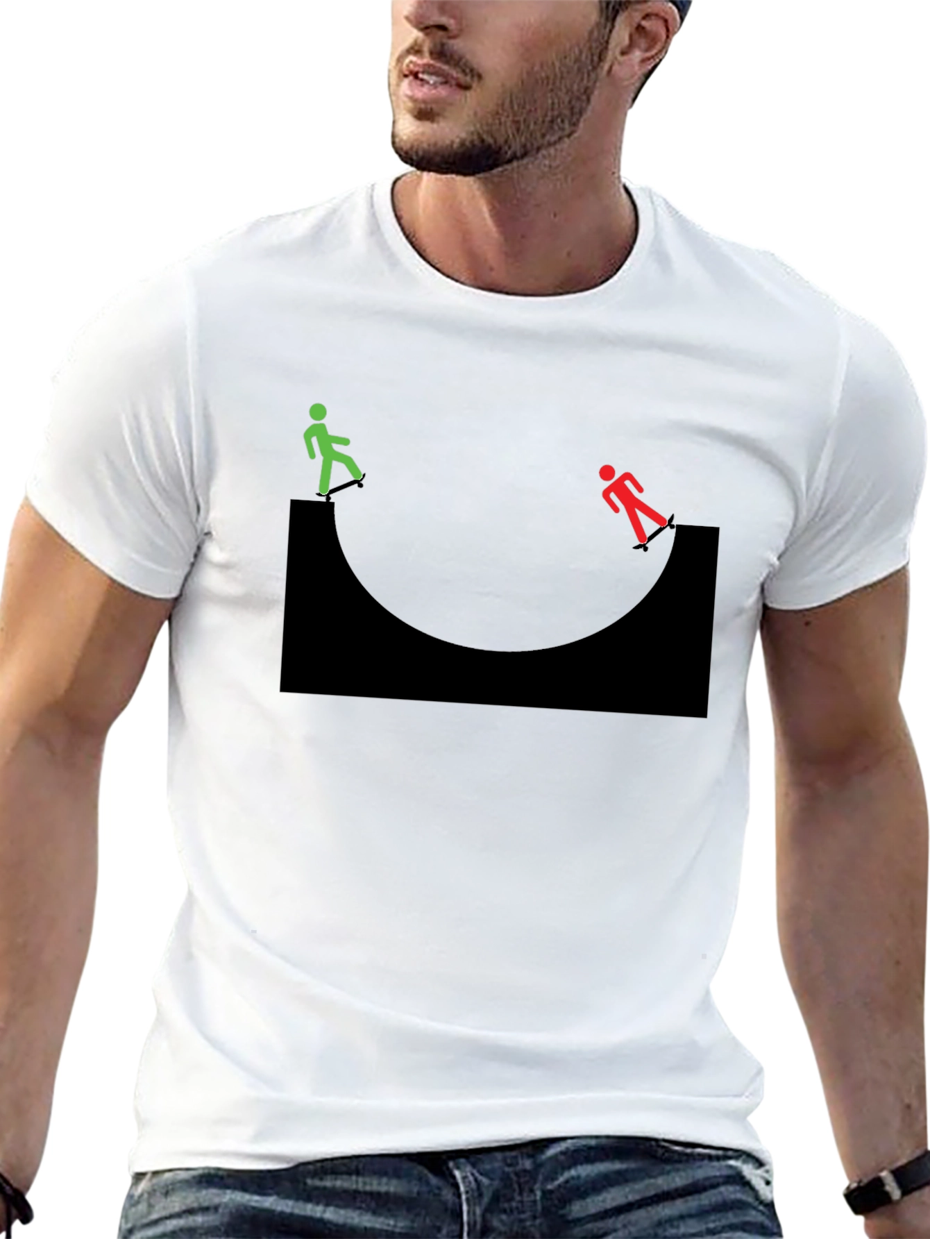 Black T-Shirt with Going Down Graphic