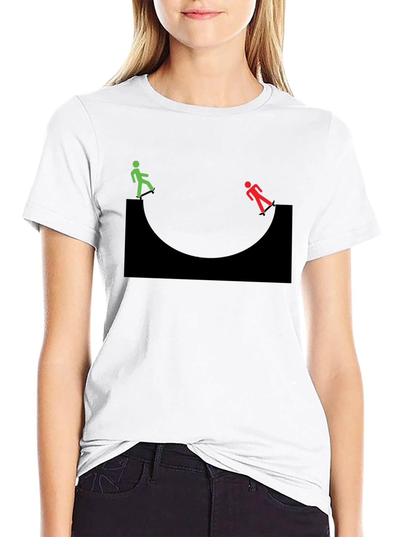 Black T-Shirt with Going Down Graphic